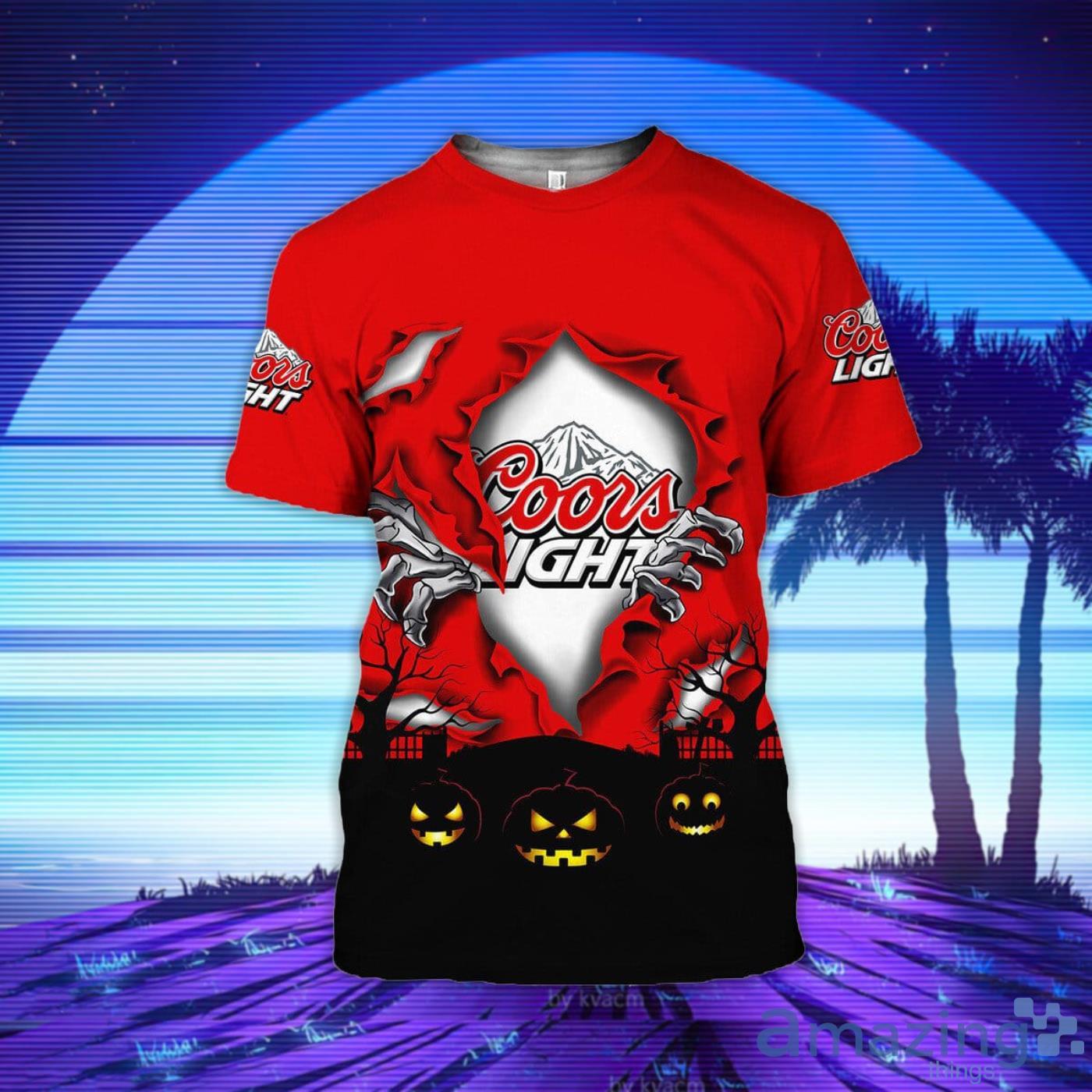 Scary Night Halloween Coors Light 3D T-Shirt Product Photo 1