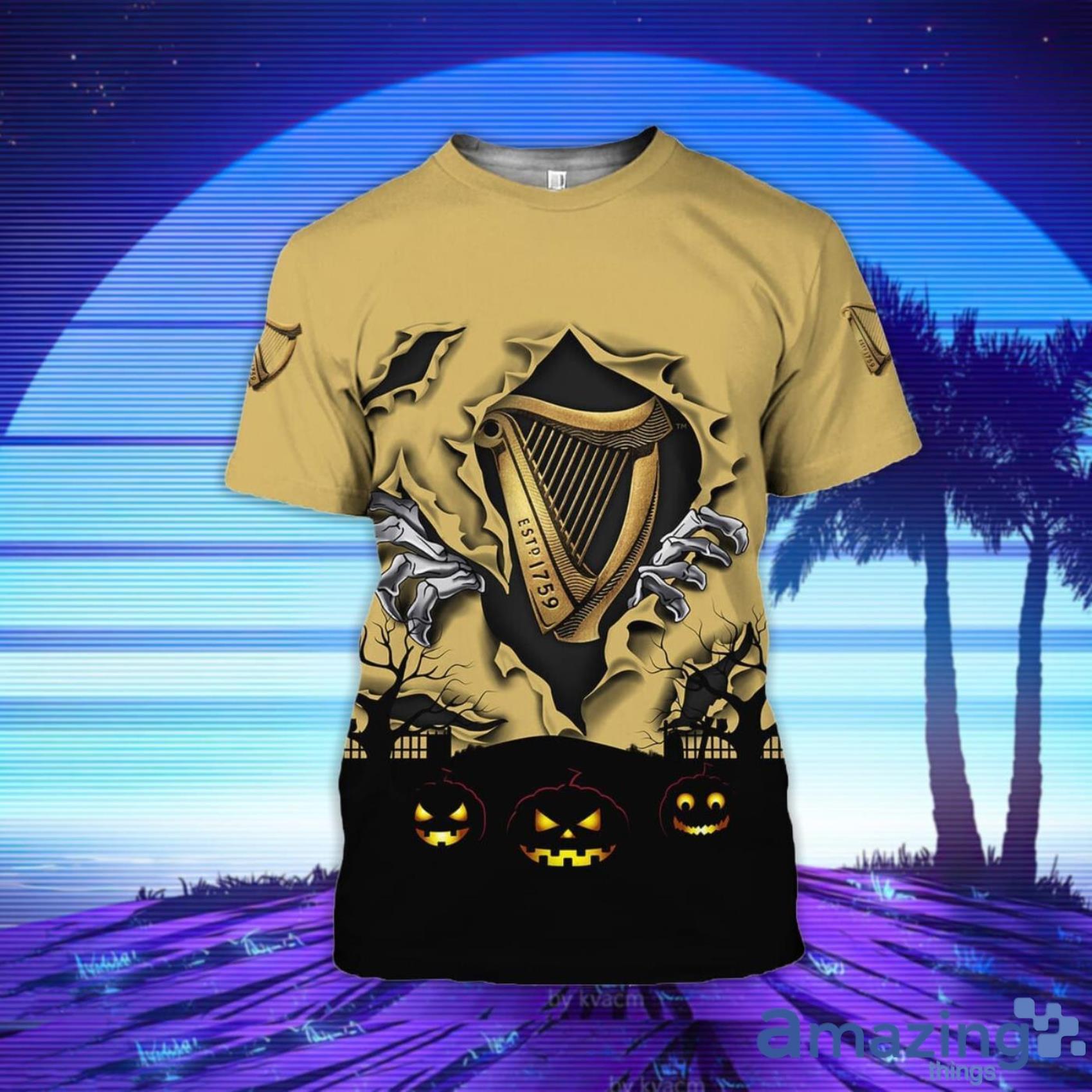 Scary Night Halloween Guinness Beer 3D T-Shirt Product Photo 1