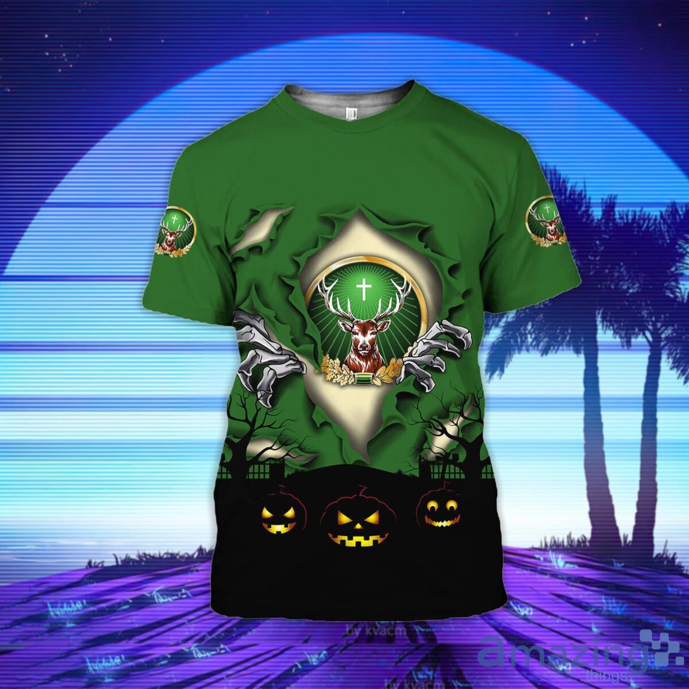 Scary Night Halloween Jagermeister 3D T-Shirt Product Photo 1