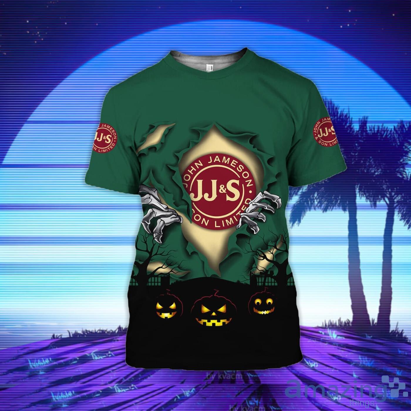 Scary Night Halloween Jameson Irish Whiskey 3D T-Shirt Product Photo 1