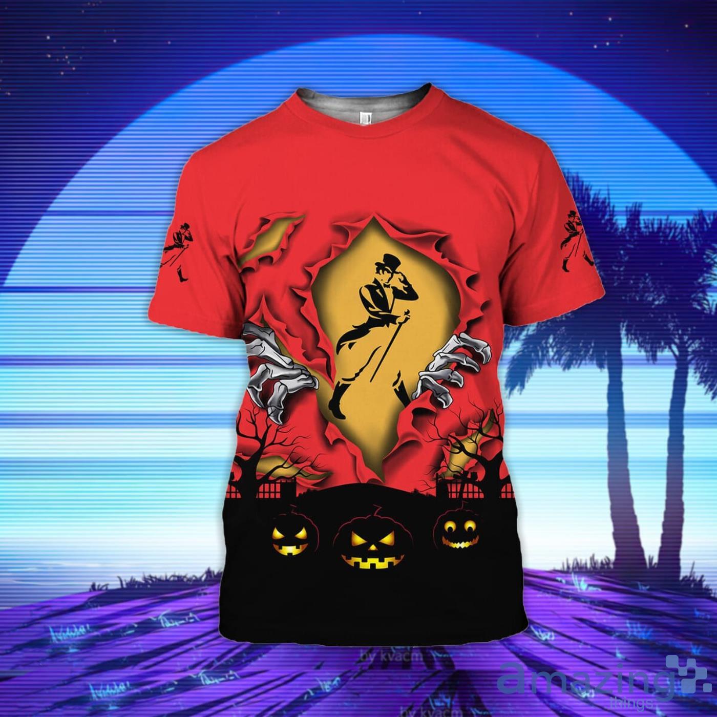 Scary Night Halloween Johnnie Walker 3D T-Shirt Product Photo 1