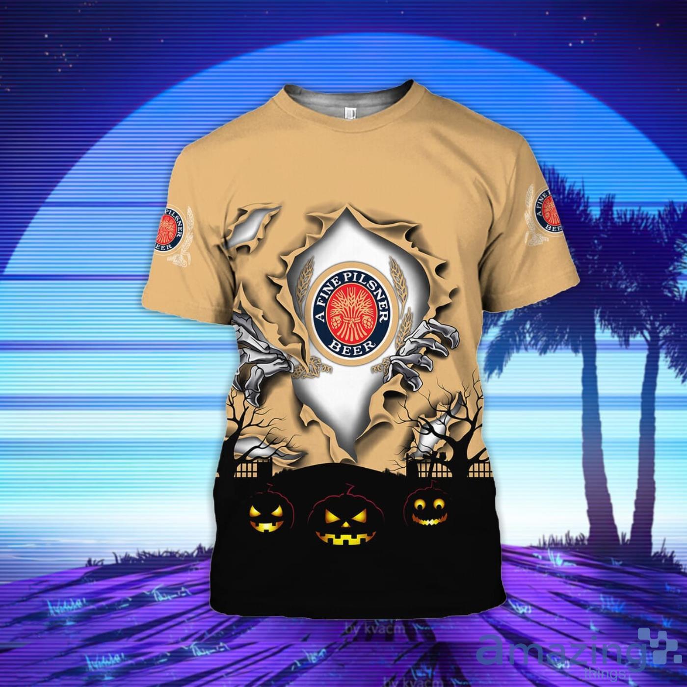 Scary Night Halloween Miller Lite Beer 3D T-Shirt Product Photo 1