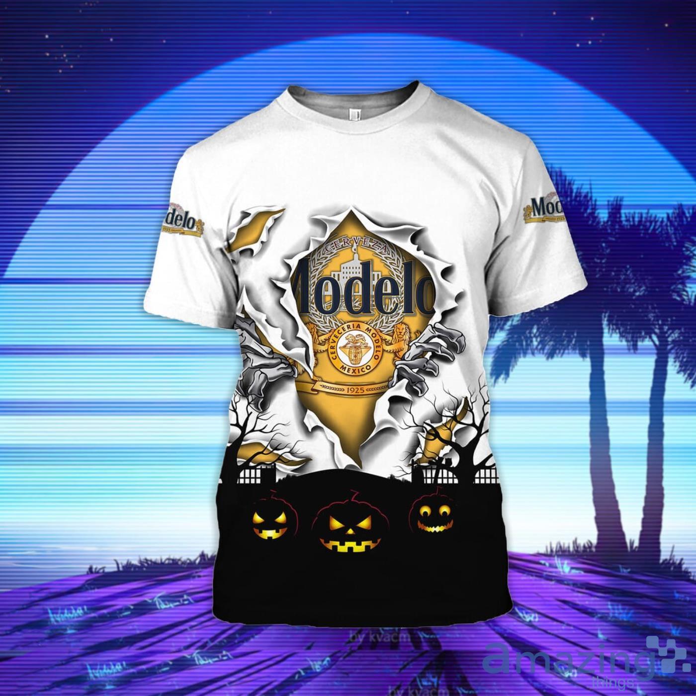 Scary Night Halloween Modelo Beer 3D T-Shirt Product Photo 1
