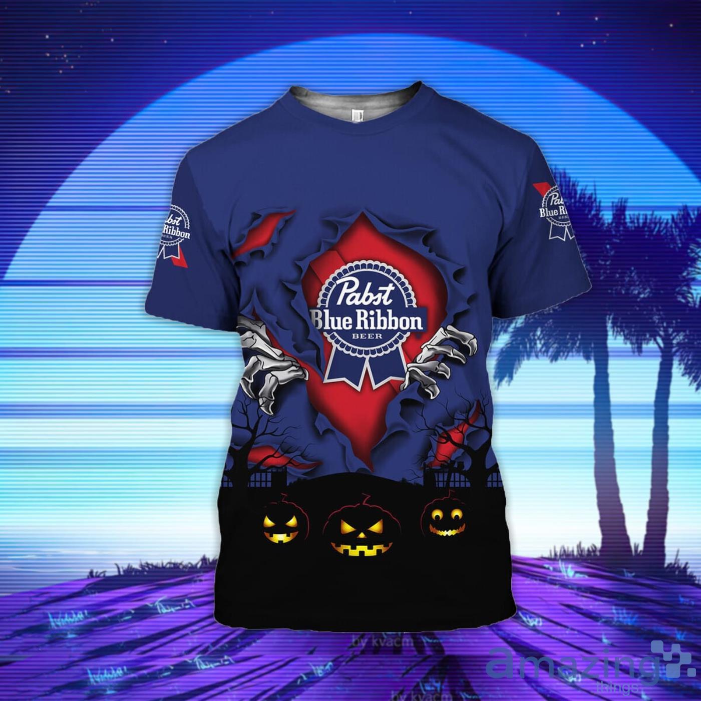 Scary Night Halloween Pabst Blue Ribbon 3D T-Shirt Product Photo 1