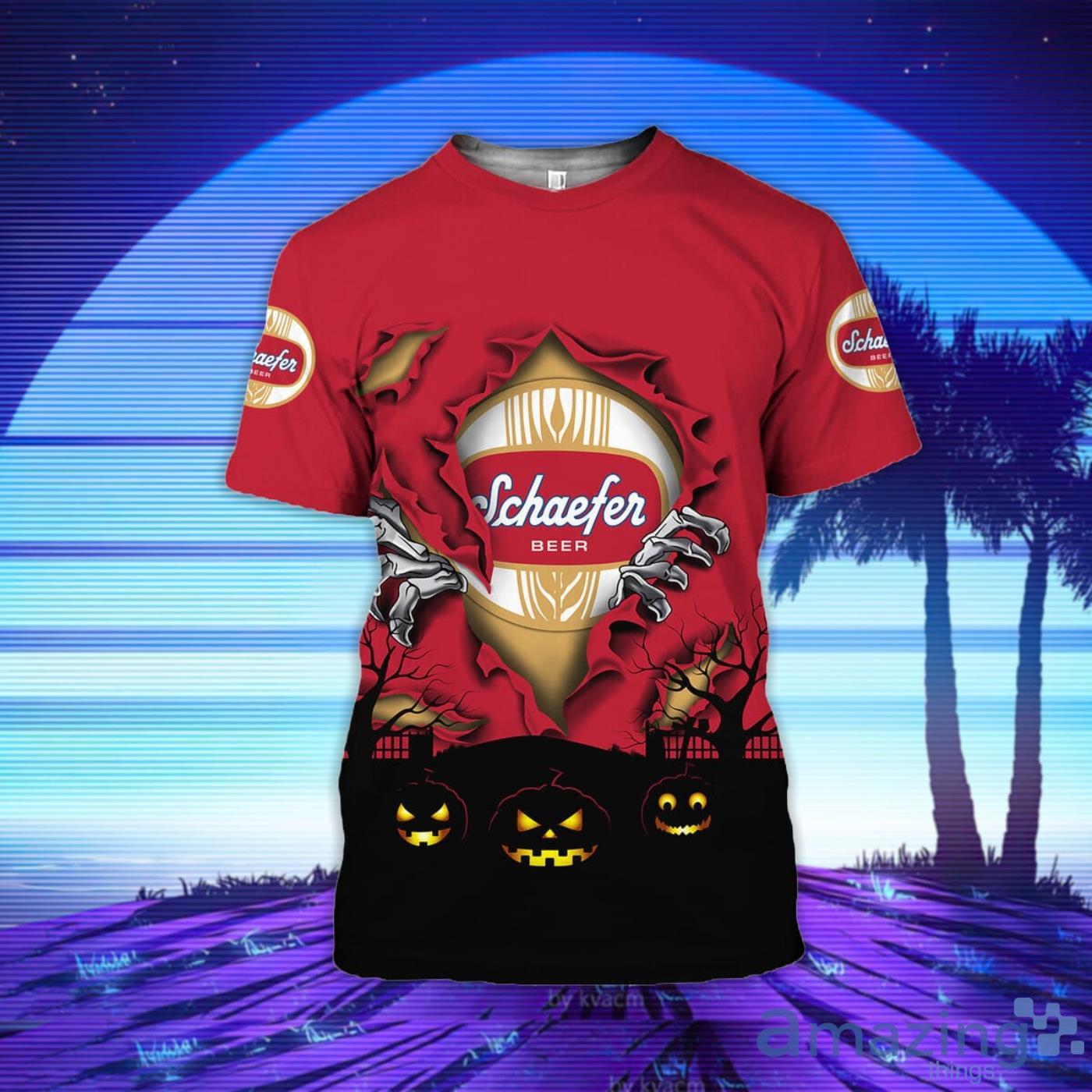 Scary Night Halloween Schaefer Beer 3D T-Shirt Product Photo 1