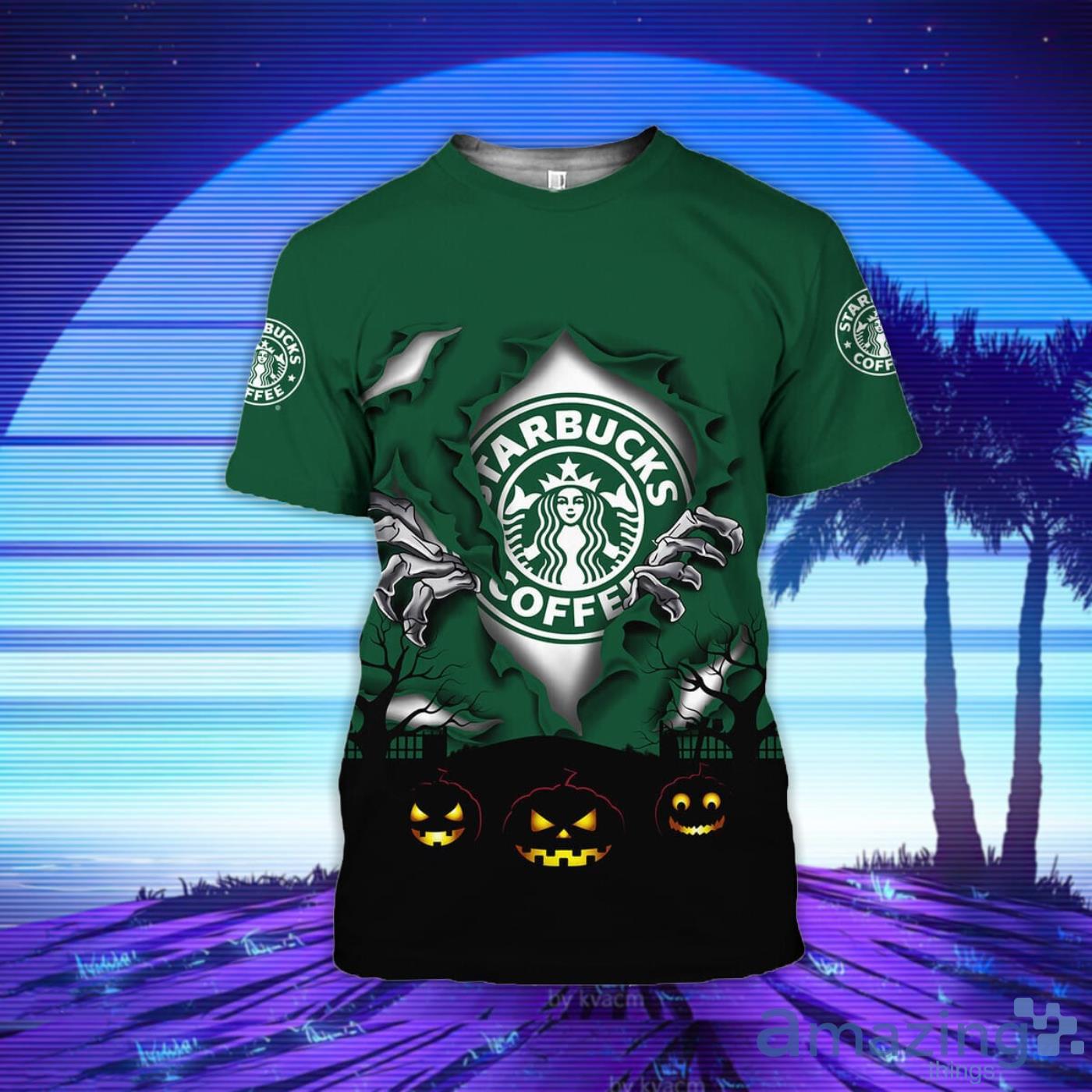 Scary Night Halloween Starbucks 3D T-Shirt Product Photo 1