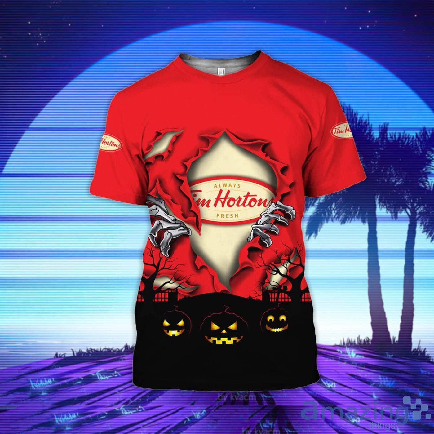 Scary Night Halloween Tim Hortons 3D T-Shirt Product Photo 1