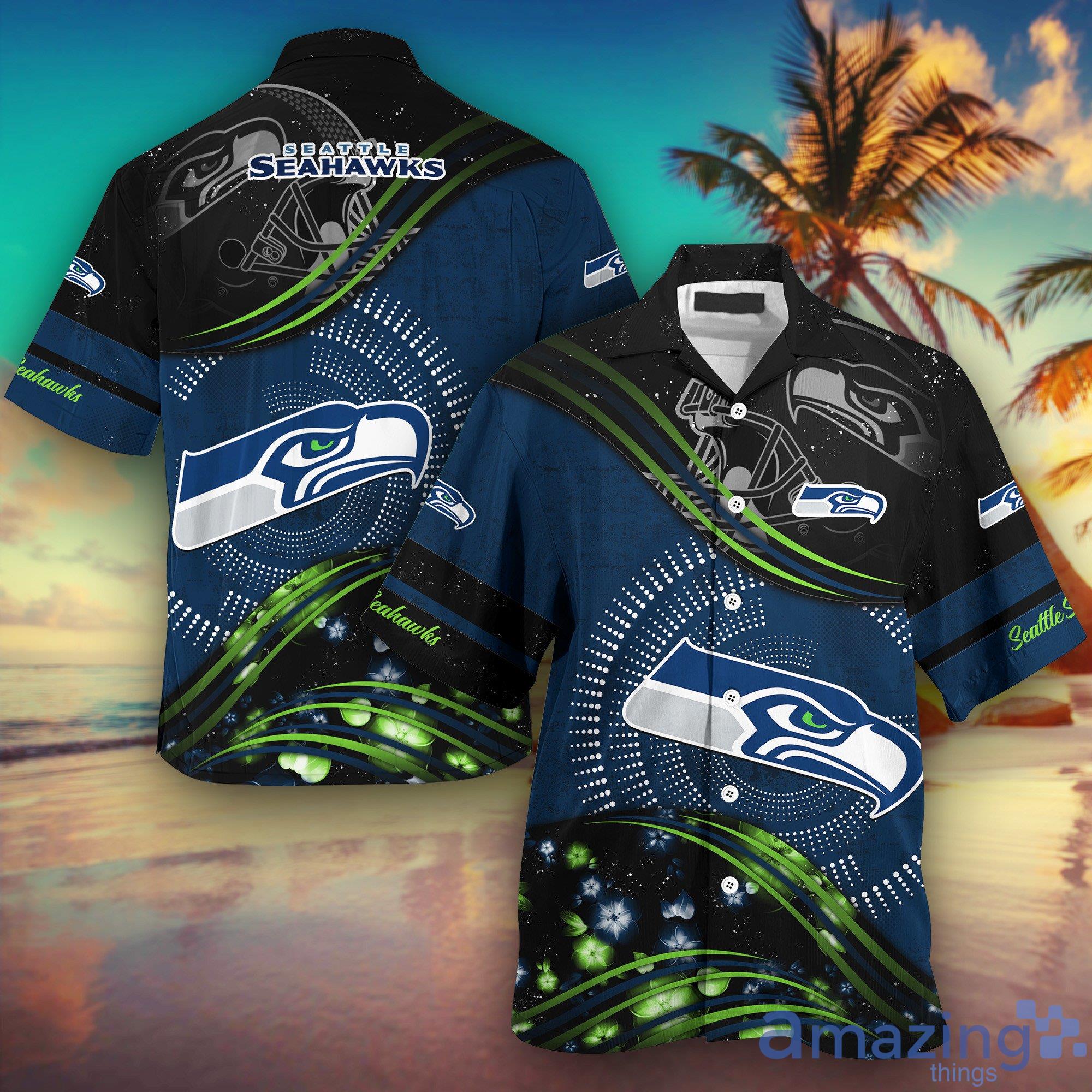 Seattle Seahawks NFL And Flowers Short Sleeves Hawaiian Shirt