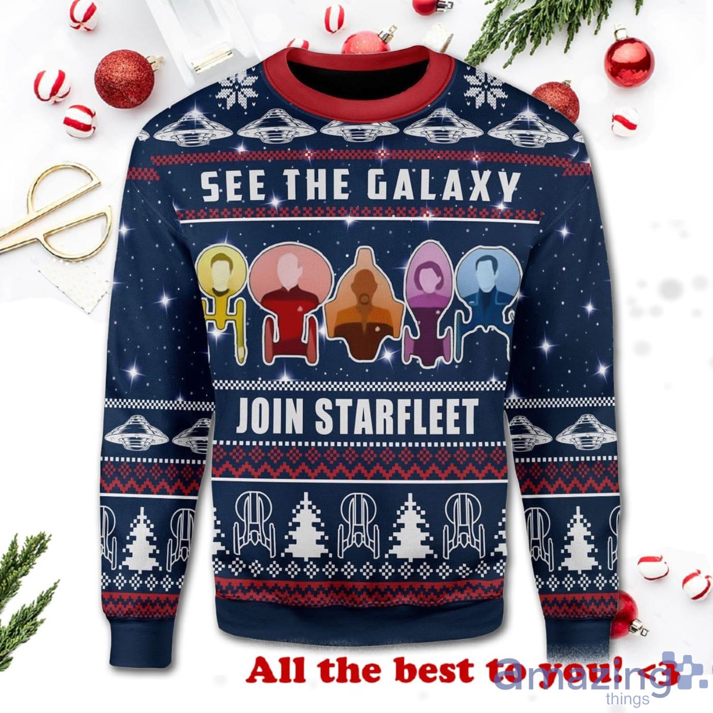 See The Galaxy Join Starfleet Christmas Ugly Sweater Product Photo 1 See The Galaxy Join Starfleet Christmas Ugly Sweater Product Photo 1