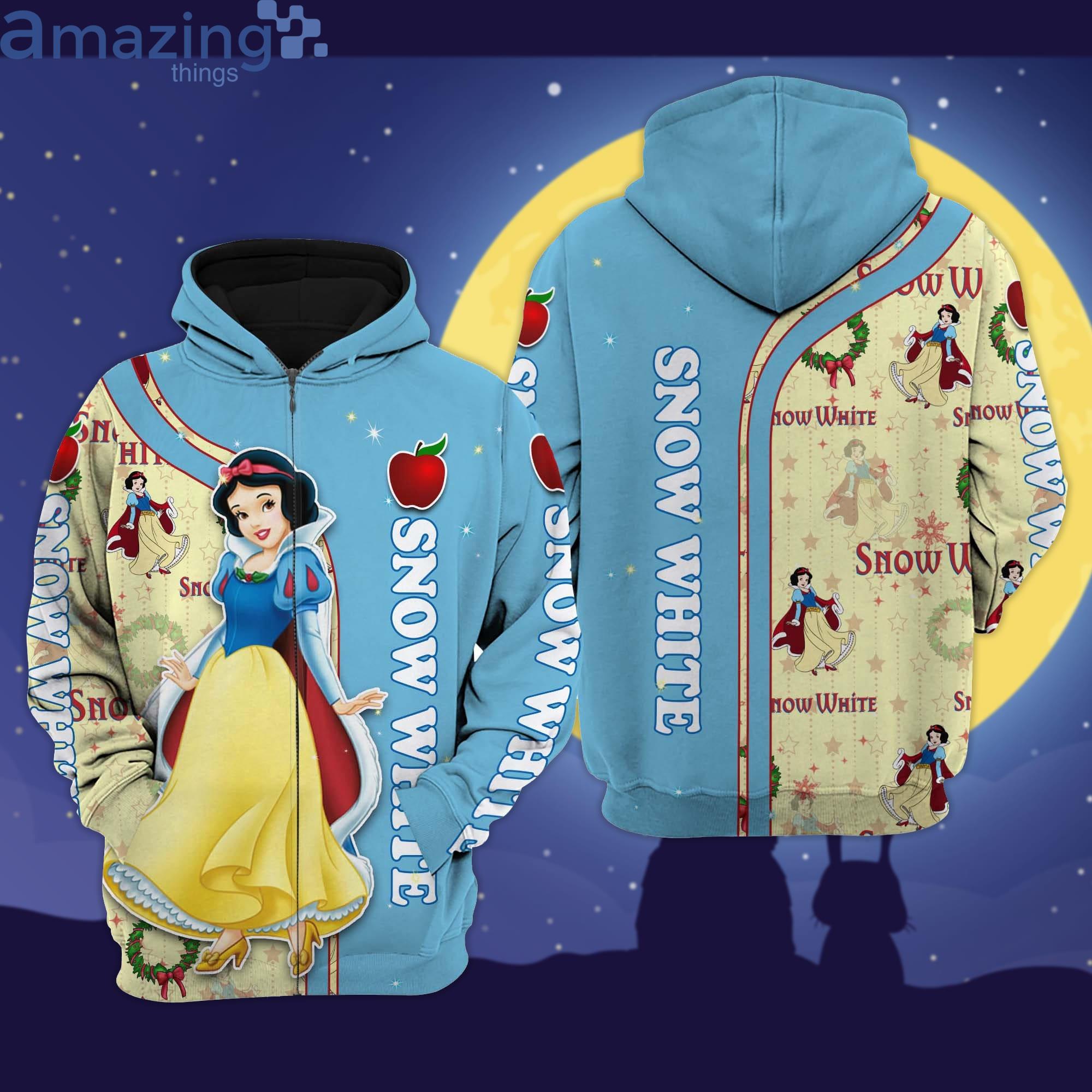 Snow White Christmas Disney Cartoon 3d Hoodie Zip Hoodie