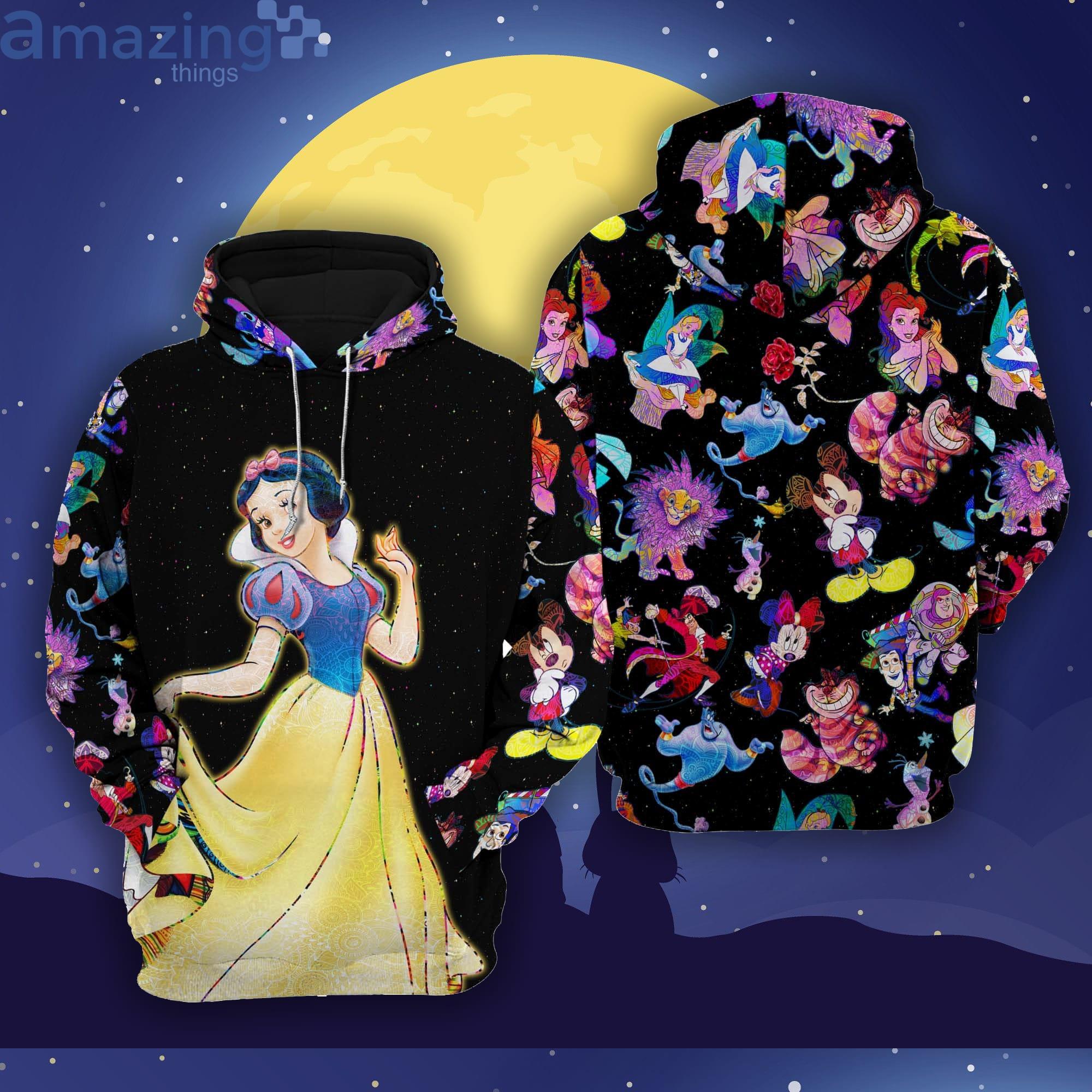 Snow White Galaxy Night Sky Patterns Disney Cartoon 3D Hoodie Zip Hoodie Product Photo 1