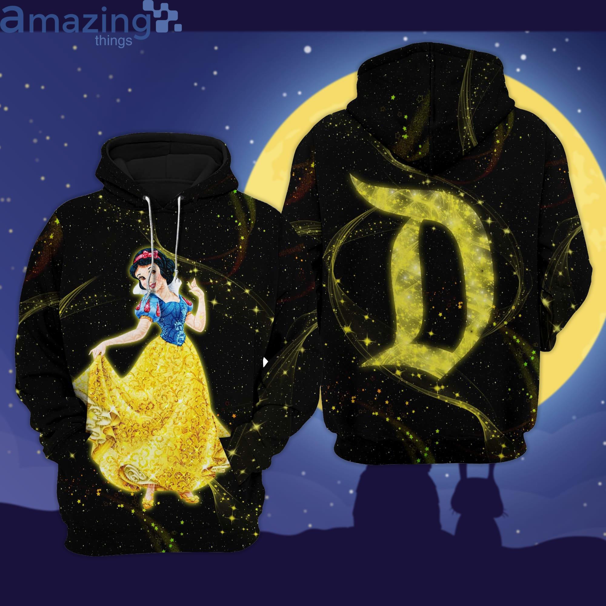 Snow White Gold Glitter Pixie Dust D Disney Cartoon 3D Hoodie Zip Hoodie