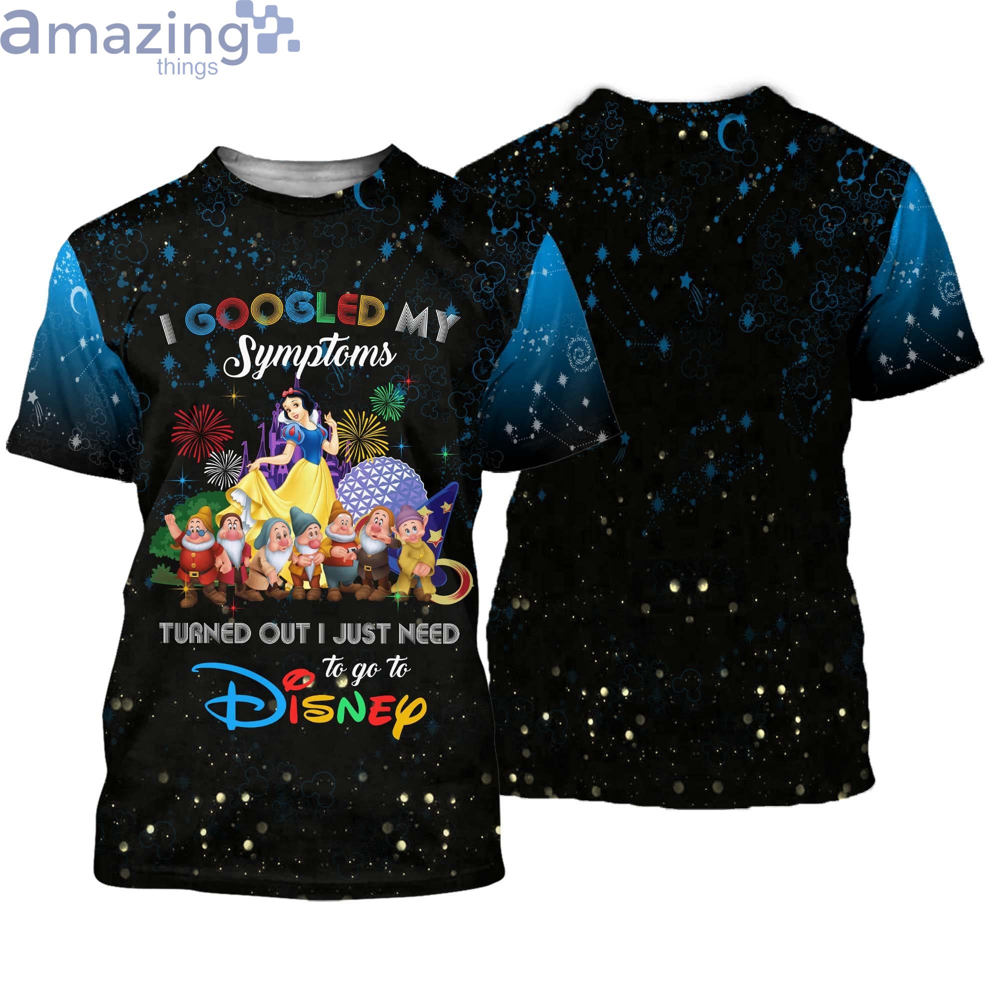 Snow White & The Seven Dwarfs Blue Pattern Disney Cartoon Cartoon 3D T-Shirt Product Photo 1