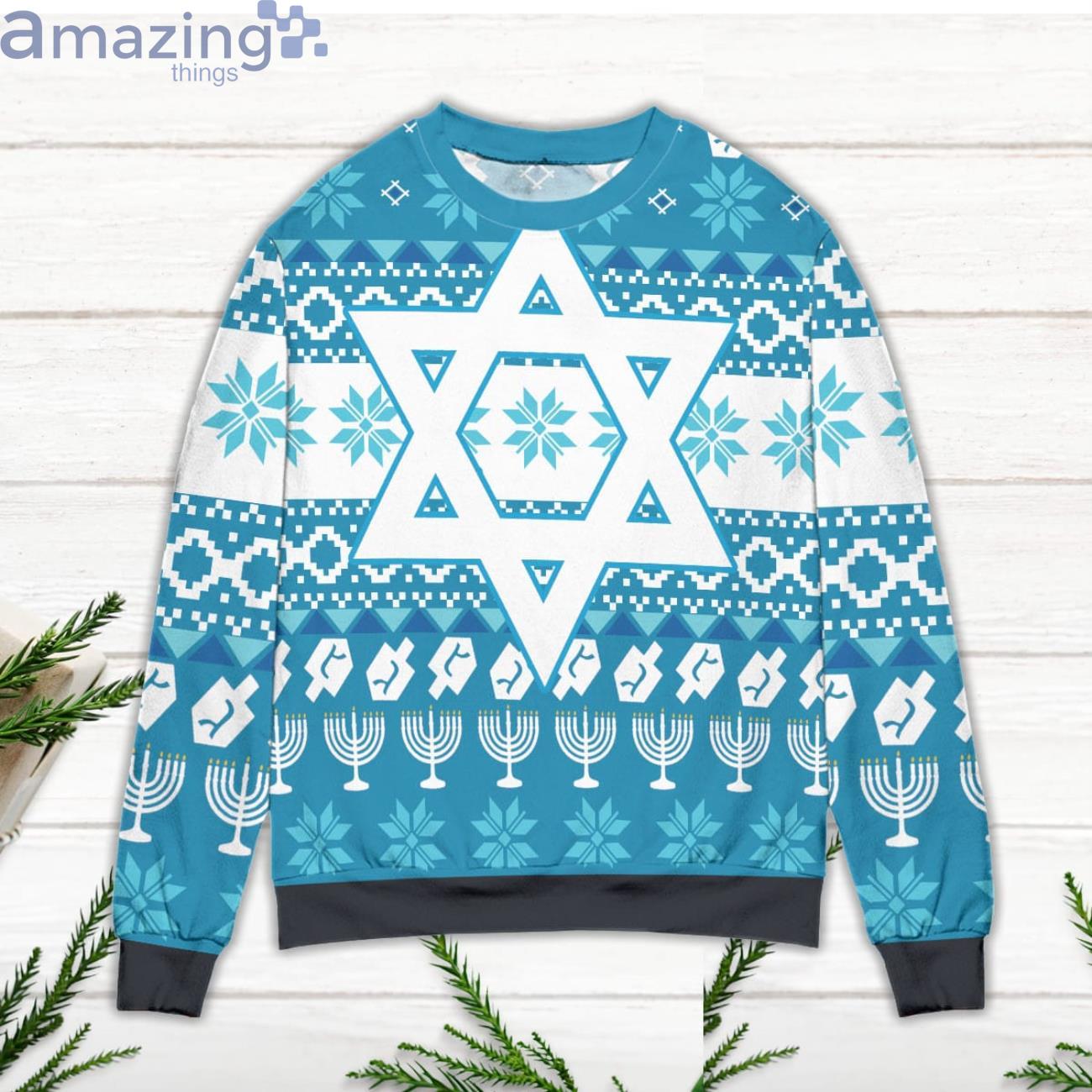 Snowflake And Candles Pattern Ugly Christmas Sweater image Snowflake And Candles Pattern Ugly Christmas Sweater Product Photo 2