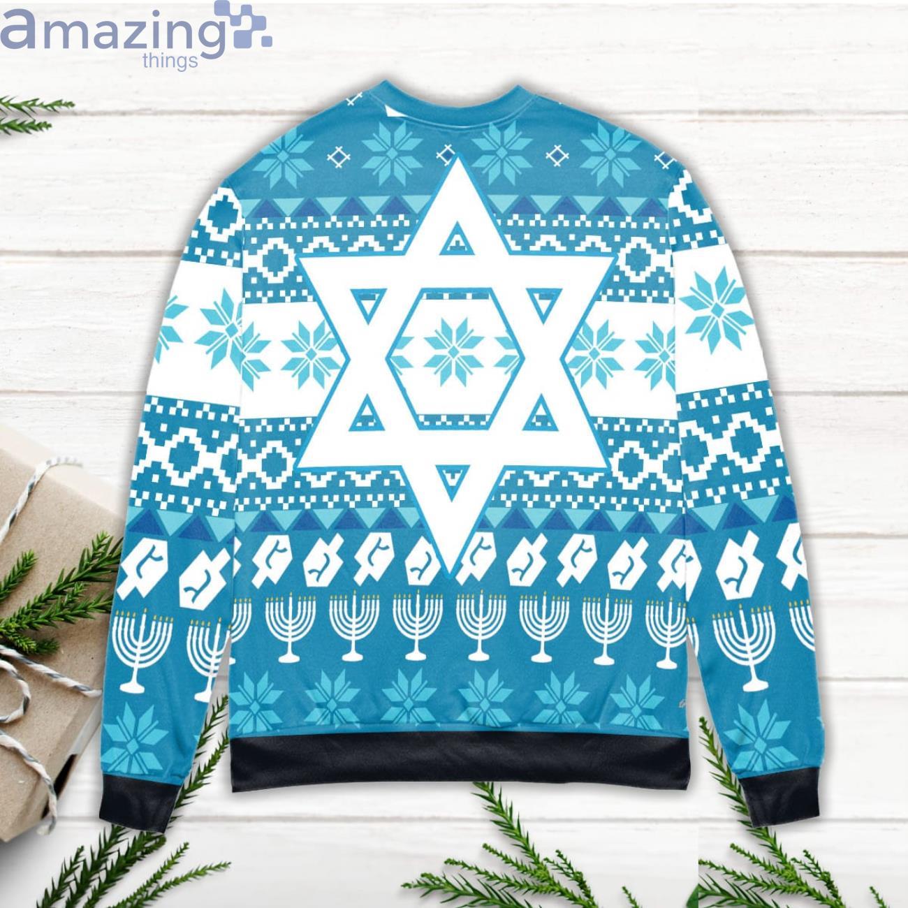 Snowflake And Candles Pattern Ugly Christmas Sweater image Snowflake And Candles Pattern Ugly Christmas Sweater Product Photo 3