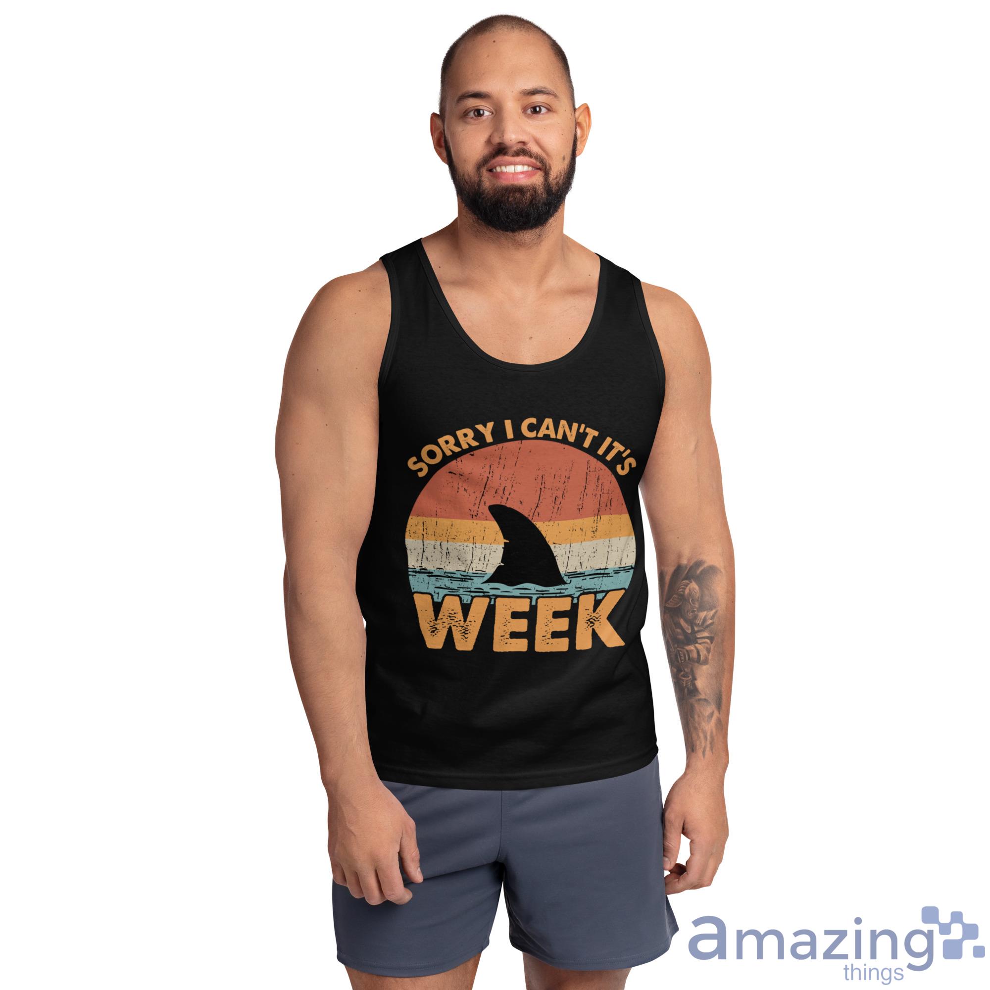 Sorry I Can't It's Week Shark Fins Shirt image Sorry I Cant Its Week Shark Fins Shirt - Ultra Cotton Tank Top