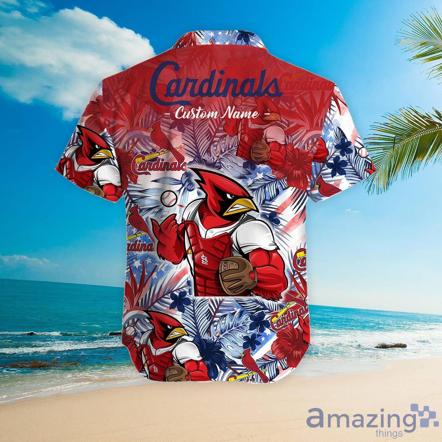 St Louis Cardinals Tropical Floral Custom Name Aloha Hawaiian Shirt