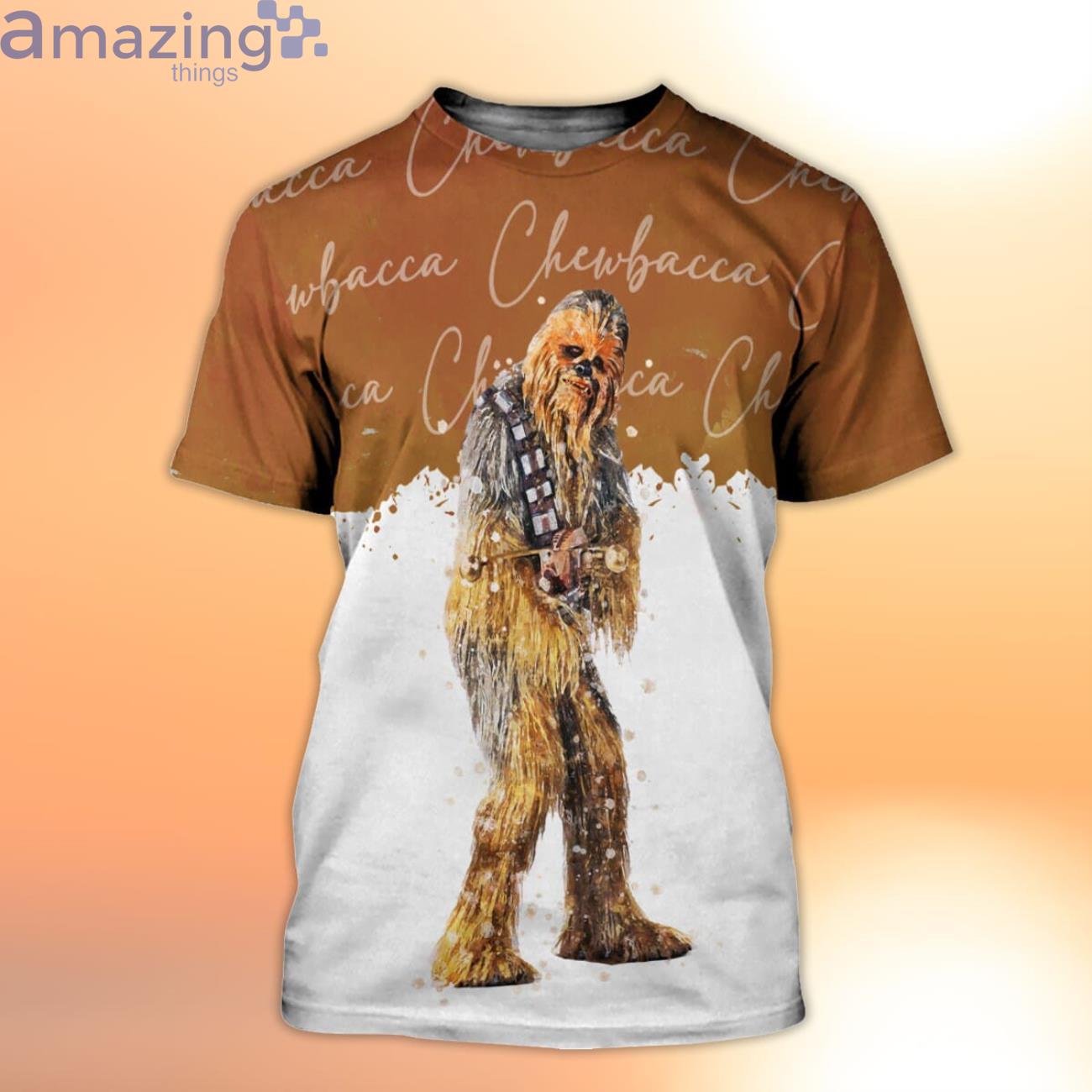 Star Wars Chewbacca Brown Watercolor Glitter Disney Cartoon 3D T Shirts image Star Wars Chewbacca Brown Watercolor Glitter Disney Cartoon 3D T-Shirts Product Photo 2