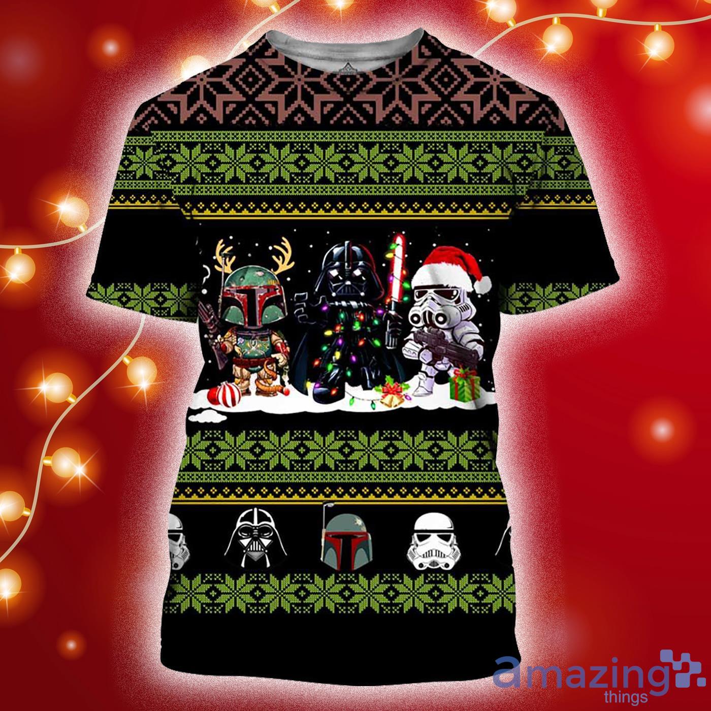 Star Wars Dark Vador Christmas Pattern All Over Print 3D Shirt Product Photo 1