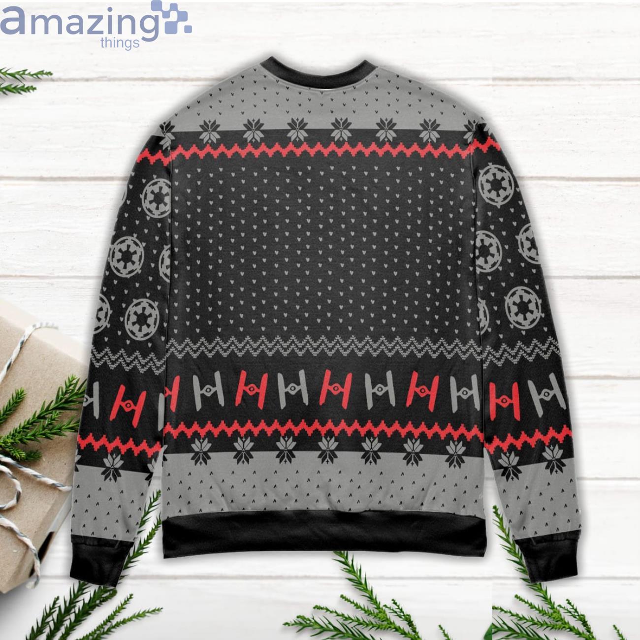 Star Wars Darth Vader Stormtrooper & Boba Fett Xmas Pattern Ugly Christmas Sweater image Star Wars Darth Vader Stormtrooper & Boba Fett Xmas Pattern Ugly Christmas Sweater Product Photo 3