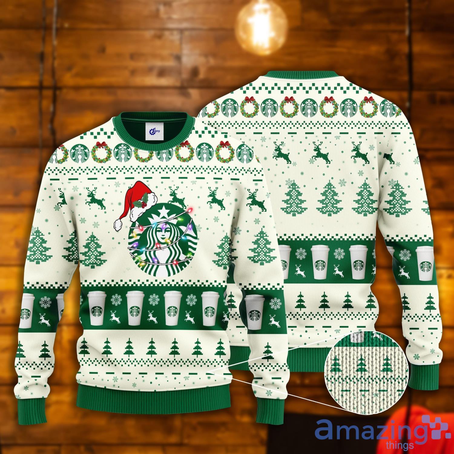 Starbucks Santa Hat Christmas Ugly Christmas Sweater Product Photo 1