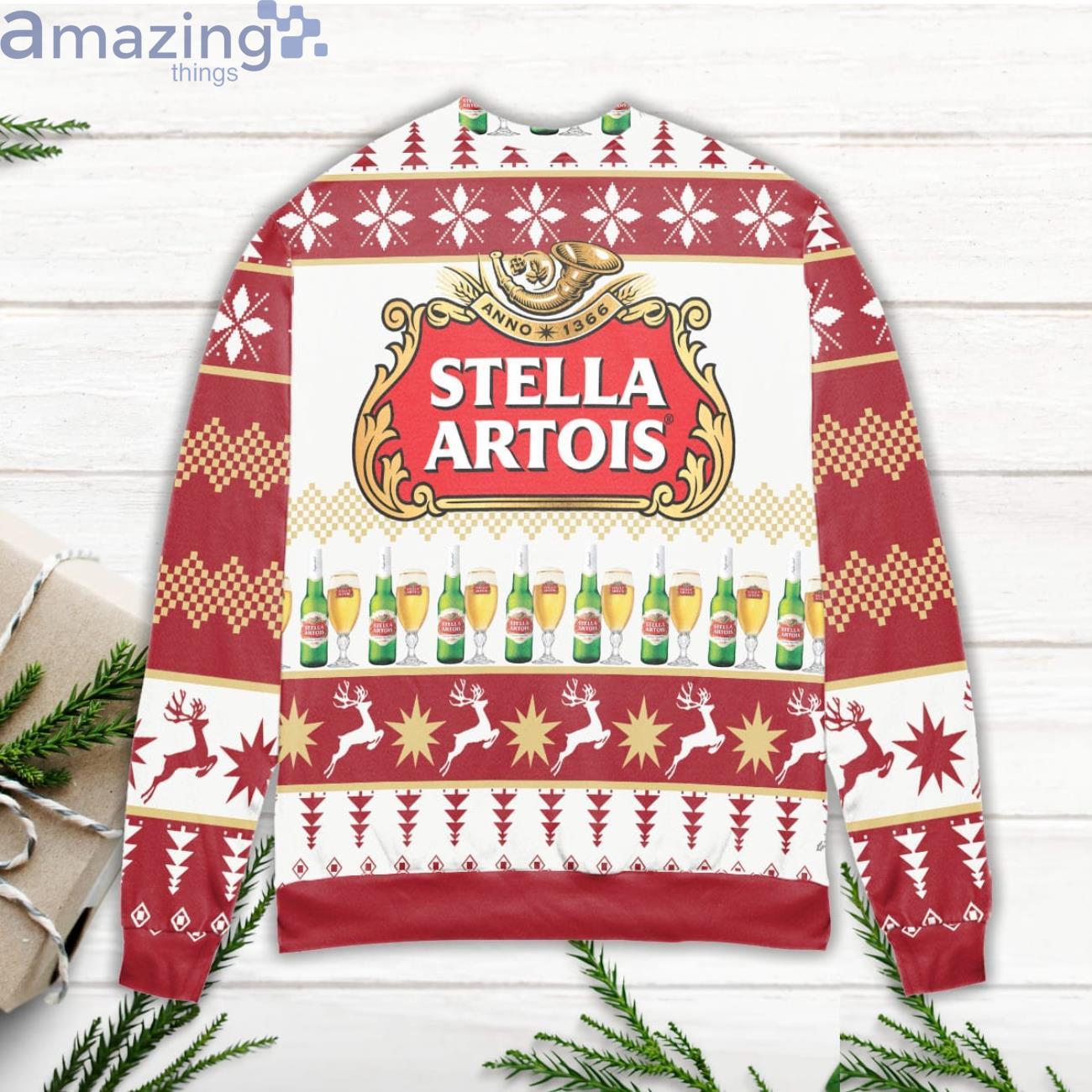Stella Artois Beer Logo Christmas Pattern Ugly Christmas Sweater image Stella Artois Beer Logo Christmas Pattern Ugly Christmas Sweater Product Photo 3