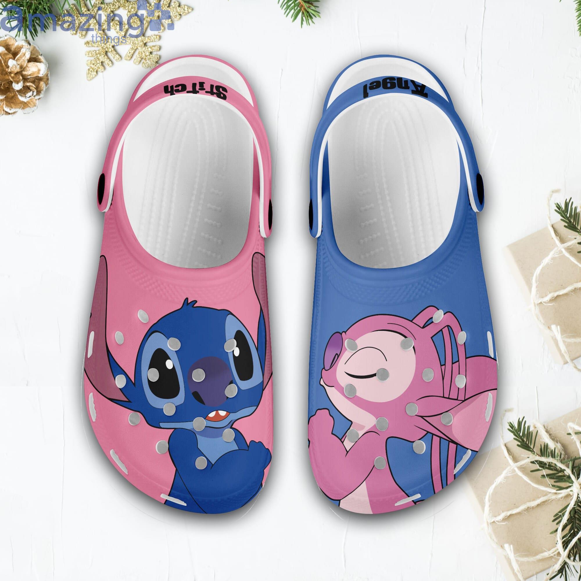 Stitch Angel Kissing Full Print Pink Blue Disney Cartoon Clog For Men And Women Product Photo 1
