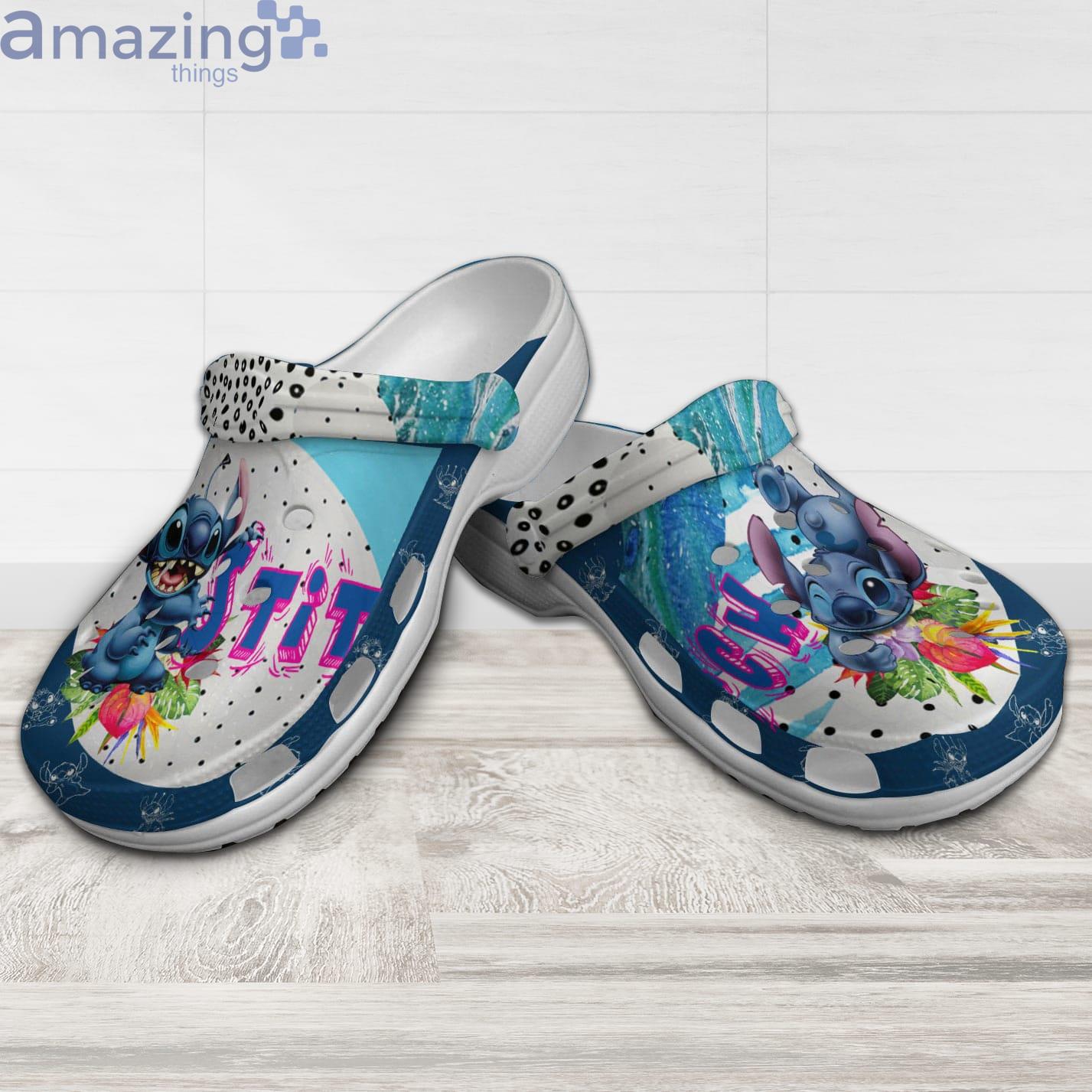 Stitch Floral Blue White Disney Cartoon Clog For Men And Women Product Photo 1