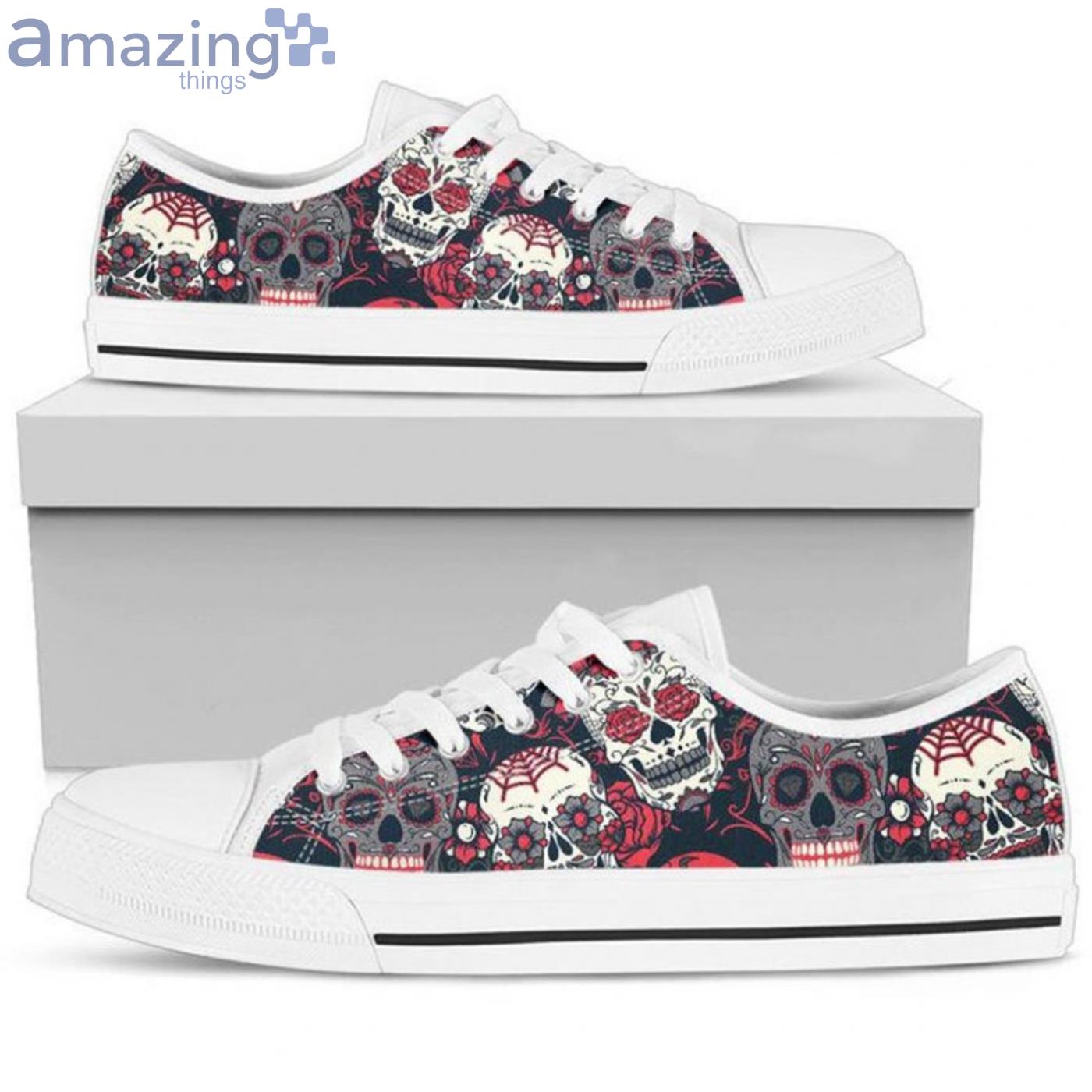 Sugar Skull Pattern Low Top Shoes image Sugar Skull Pattern Low Top Shoes Product Photo 2