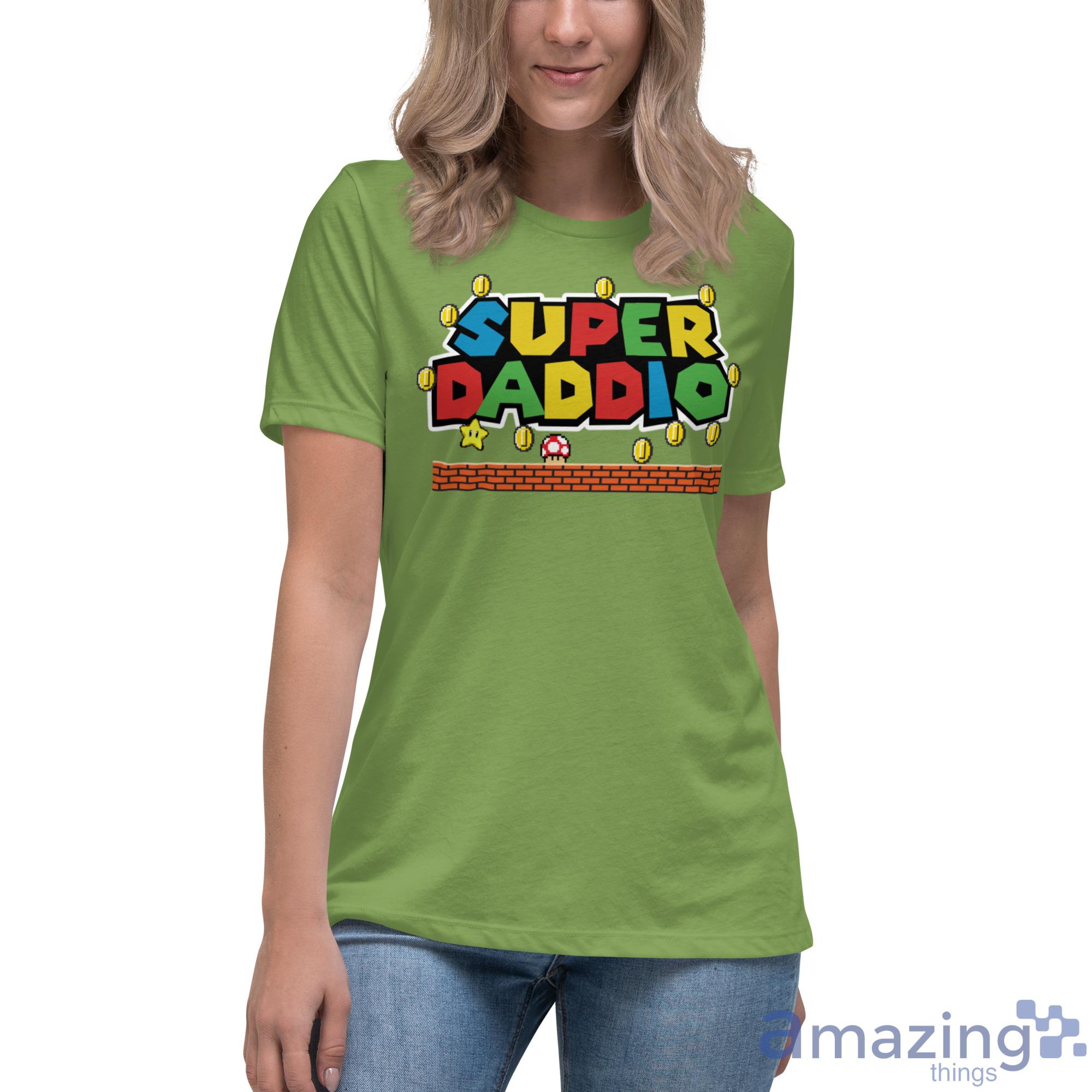 Super Daddio Mario Father's Day Gift Shirt image Super Daddio Mario Fathers Day Gift Shirt - Womens Relaxed Short Sleeve Jersey Tee-1