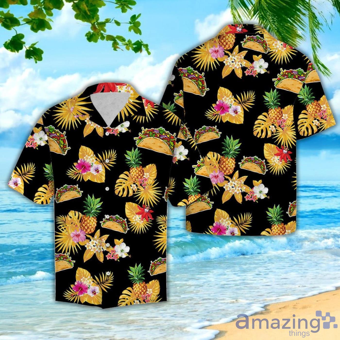 Tacos Taco Bell Pineapple Tropical Hawaiian Shirt Product Photo 1