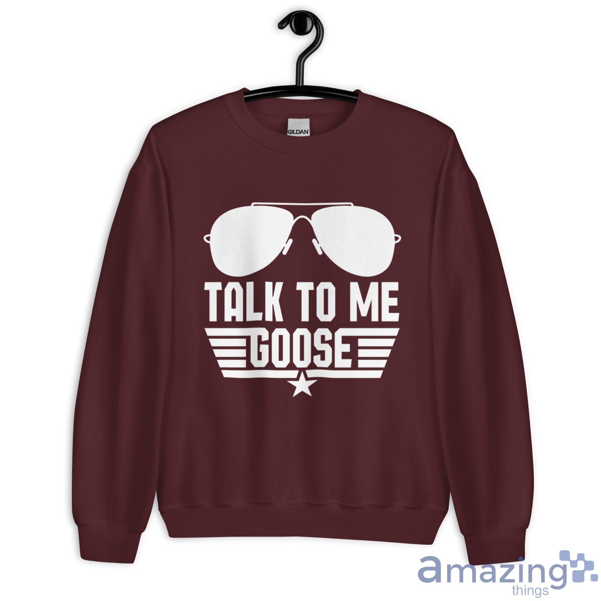 The Pink Mustache Talk to Me Goose T-Shirt Aviators - Bright Colors / Top Gun Inspired Tee / Maverick Goose / Aviators Tee - Top Gun 2 Inspired XS / Black