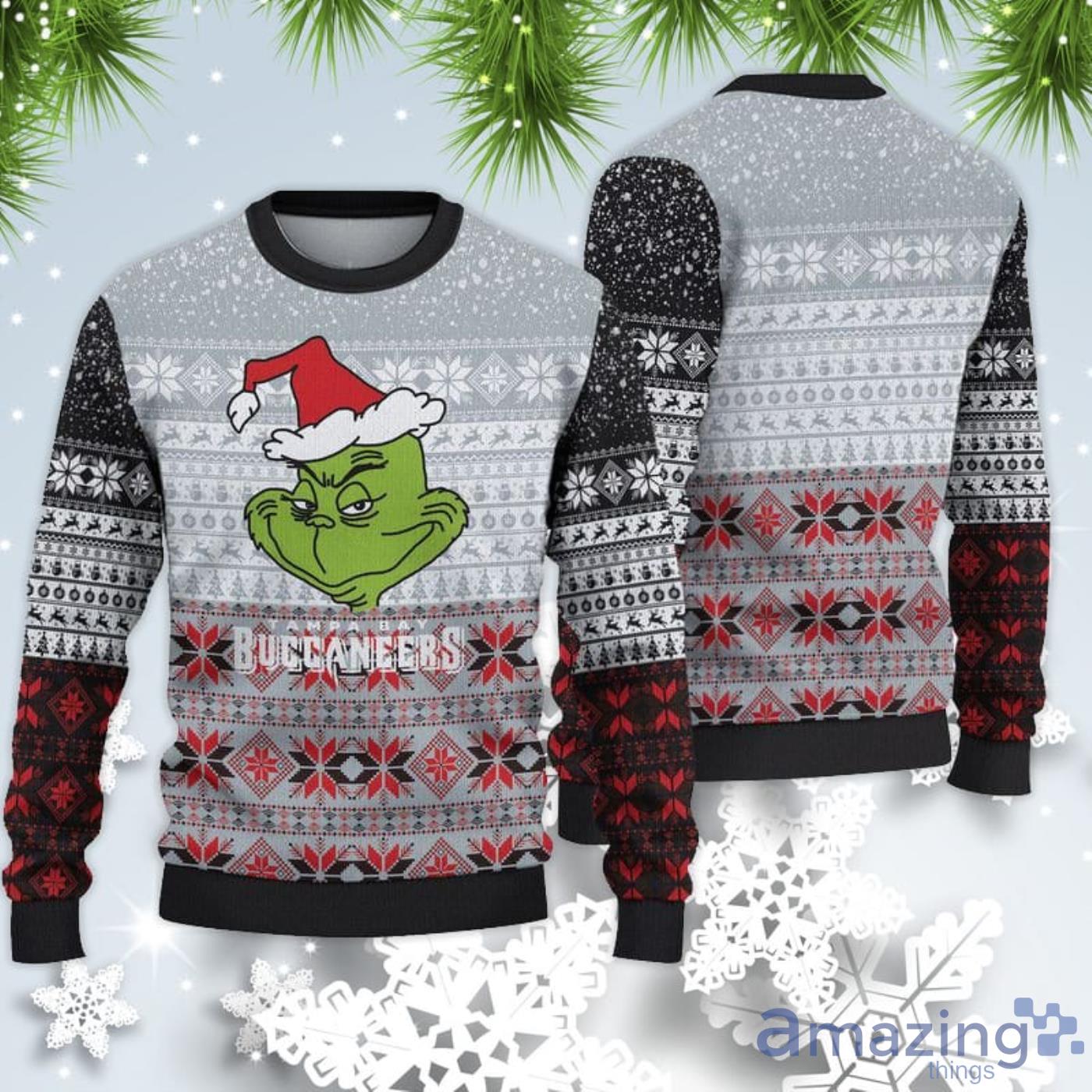 Tampa Bay Buccaneers Christmas Grinch Sweater For Fans Product Photo 1