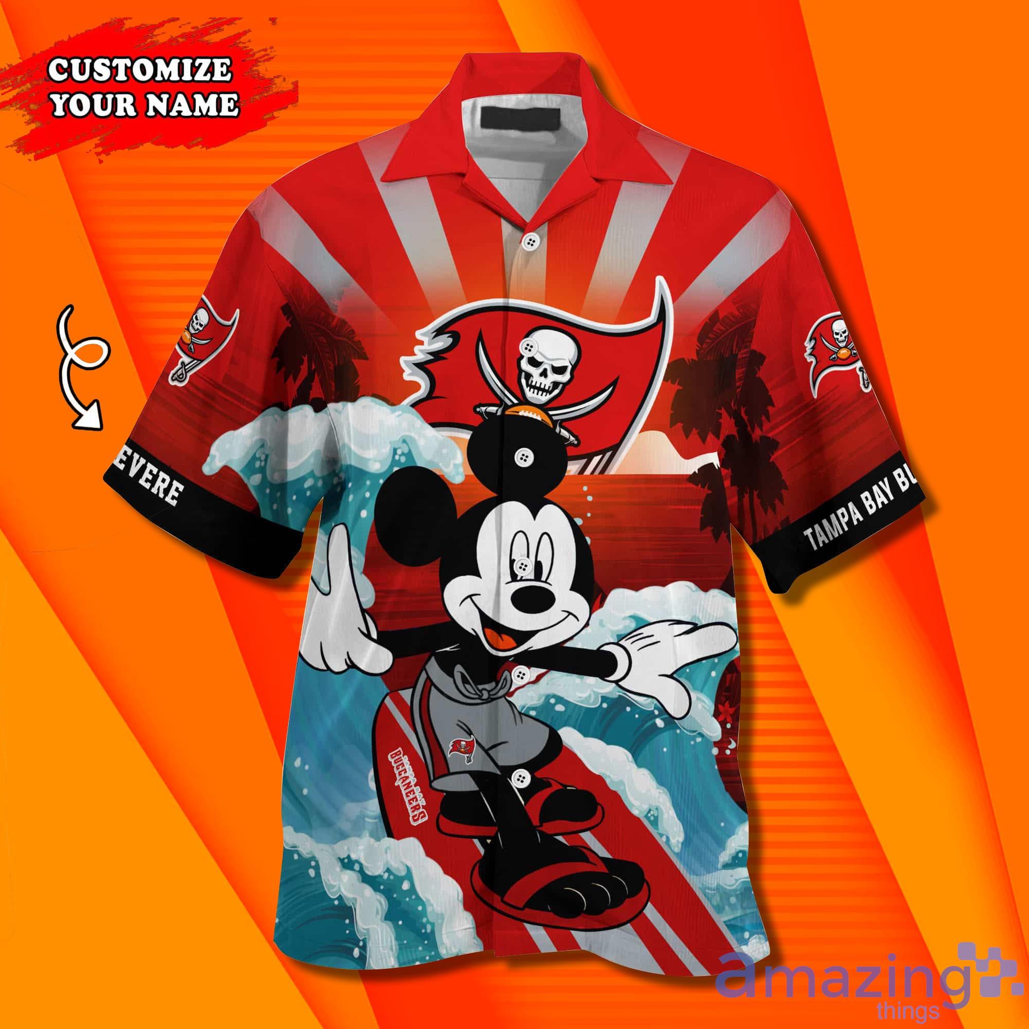Tampa Bay Buccaneers NFL And Mickey Custom Name Hawaiian Shirt