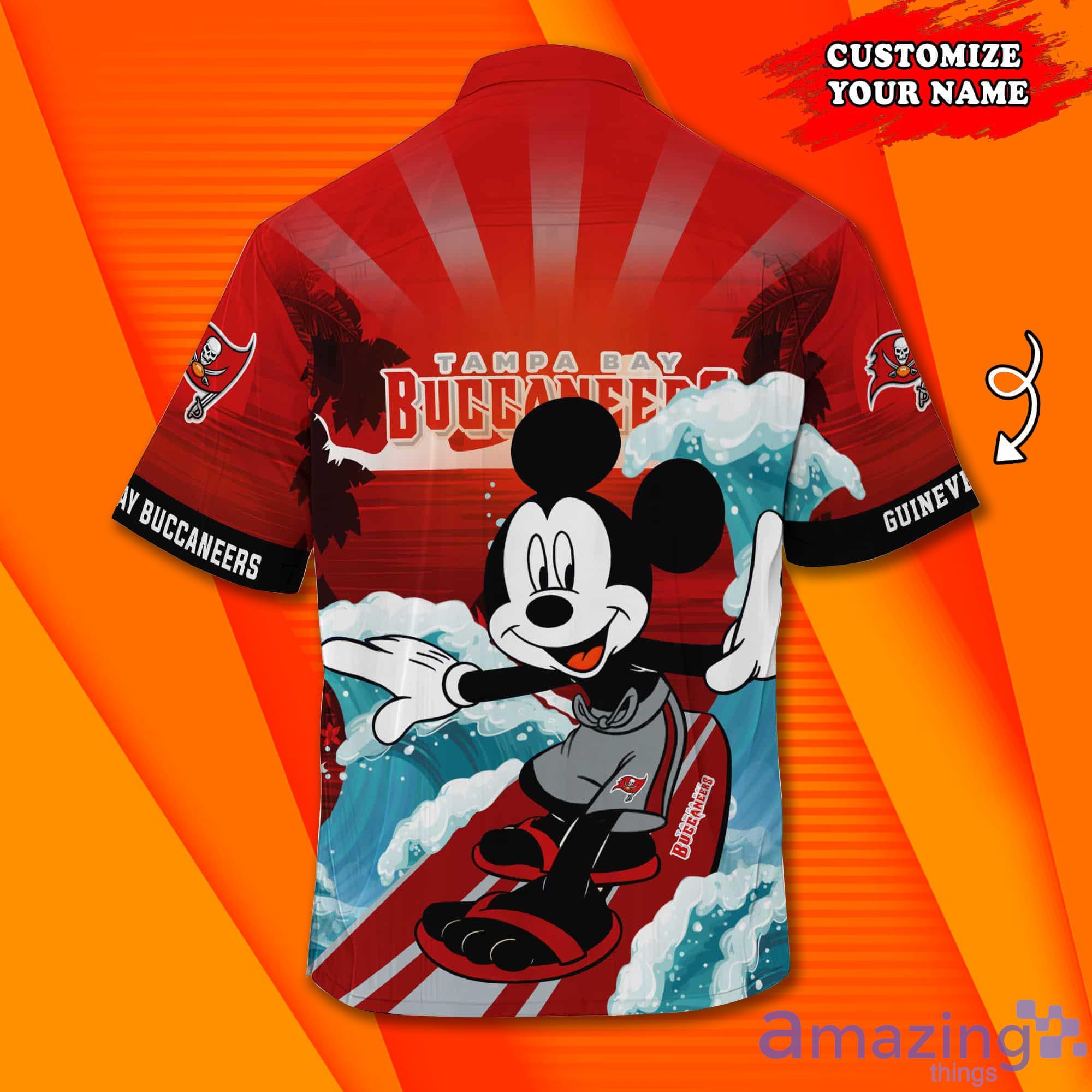 Tampa Bay Buccaneers NFL And Mickey Custom Name Hawaiian Shirt Product Photo 1