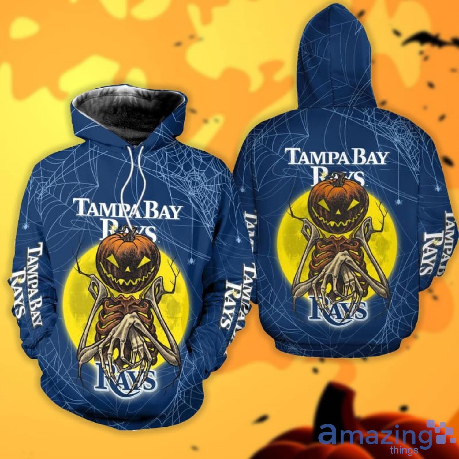 Tampa Bay Rays Pumpskin Monster Halloween 3D All Over Printed Shirts Product Photo 1