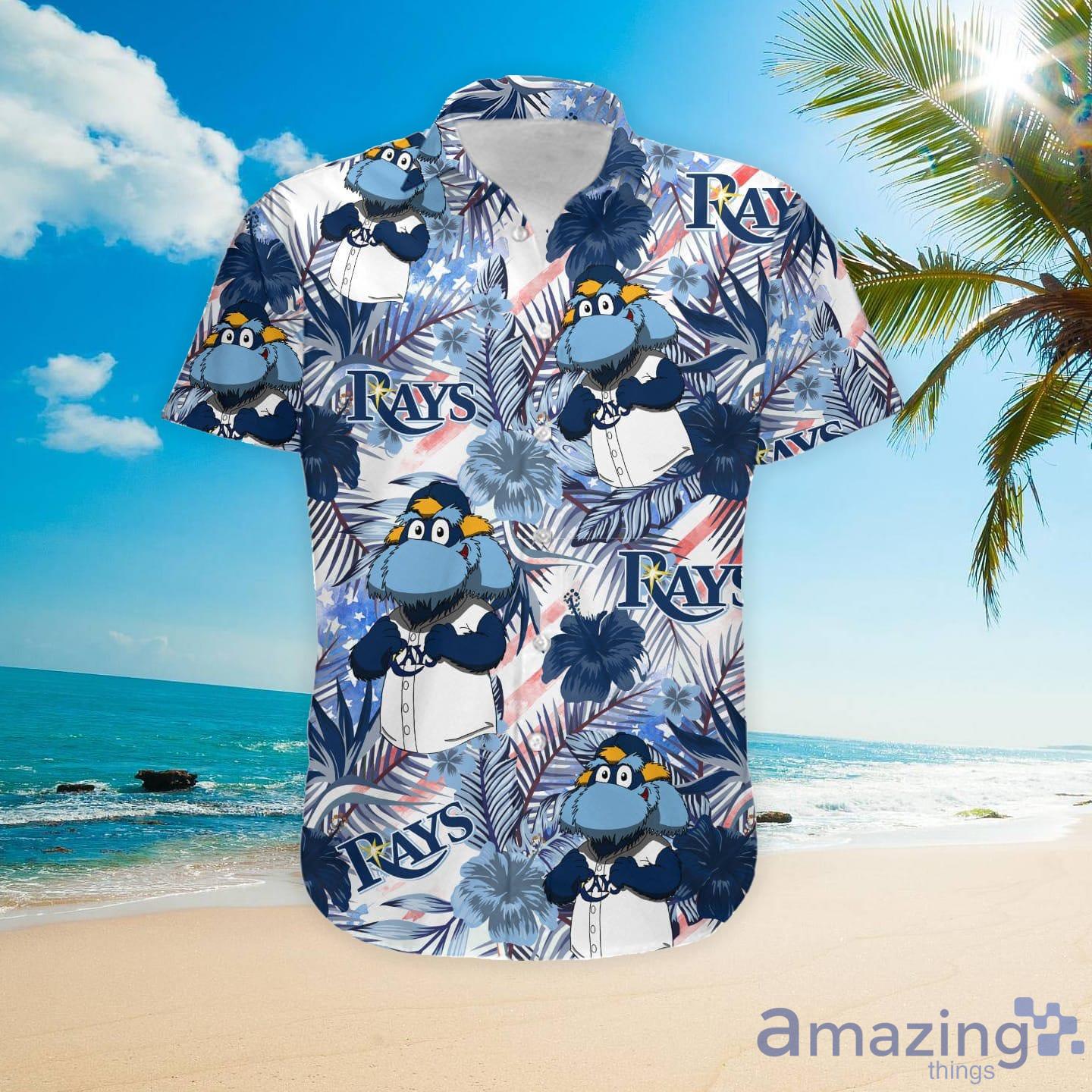 Tampa Bay Rays Tropical Floral Custom Name Aloha Hawaiian Shirt