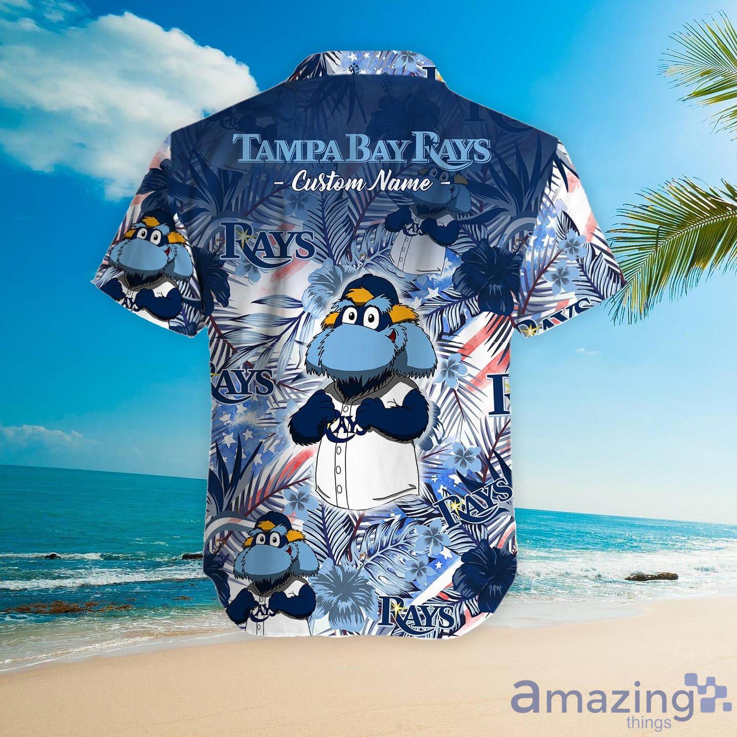 Tampa Bay Rays Tropical Floral Custom Name Aloha Hawaiian Shirt