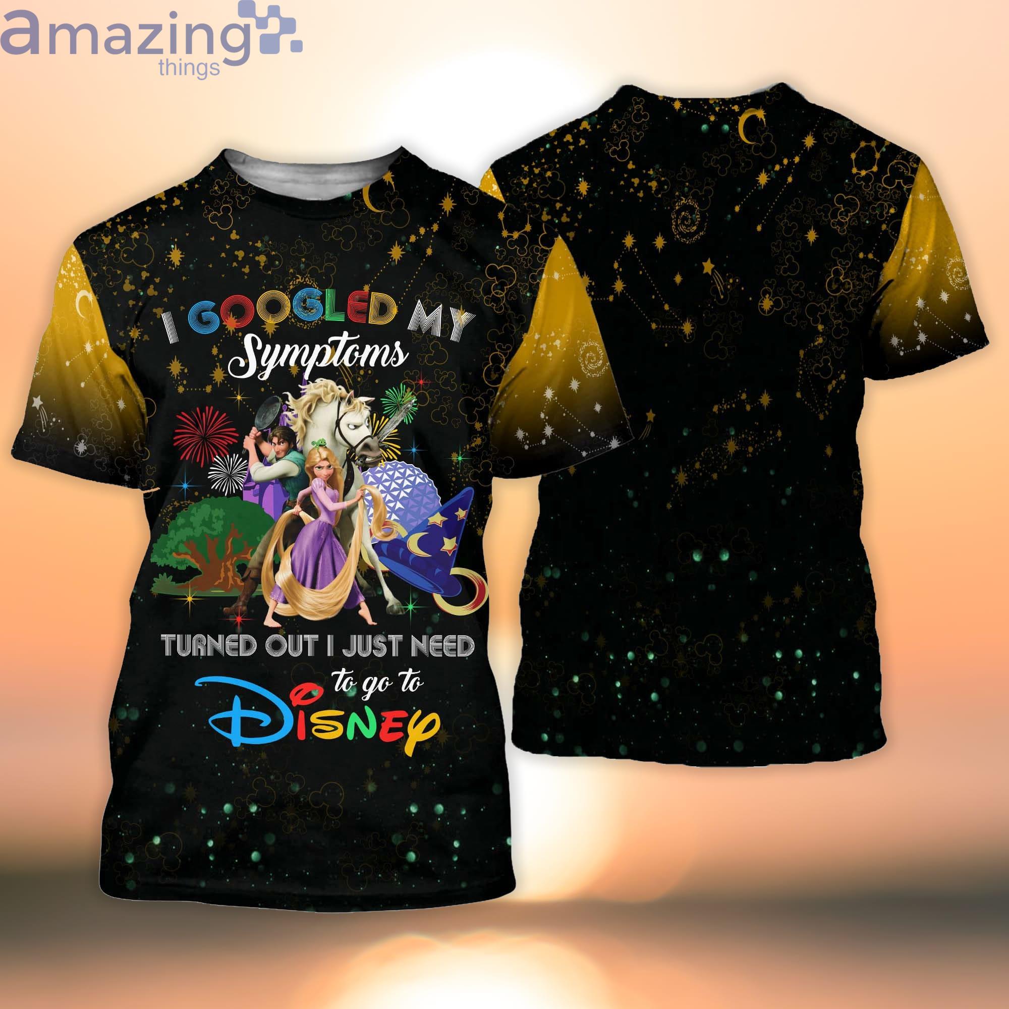 Tangled Rapunzel Quotes Yellow Black Pattern Disney Cartoon Cartoon 3D T-Shirt Product Photo 1