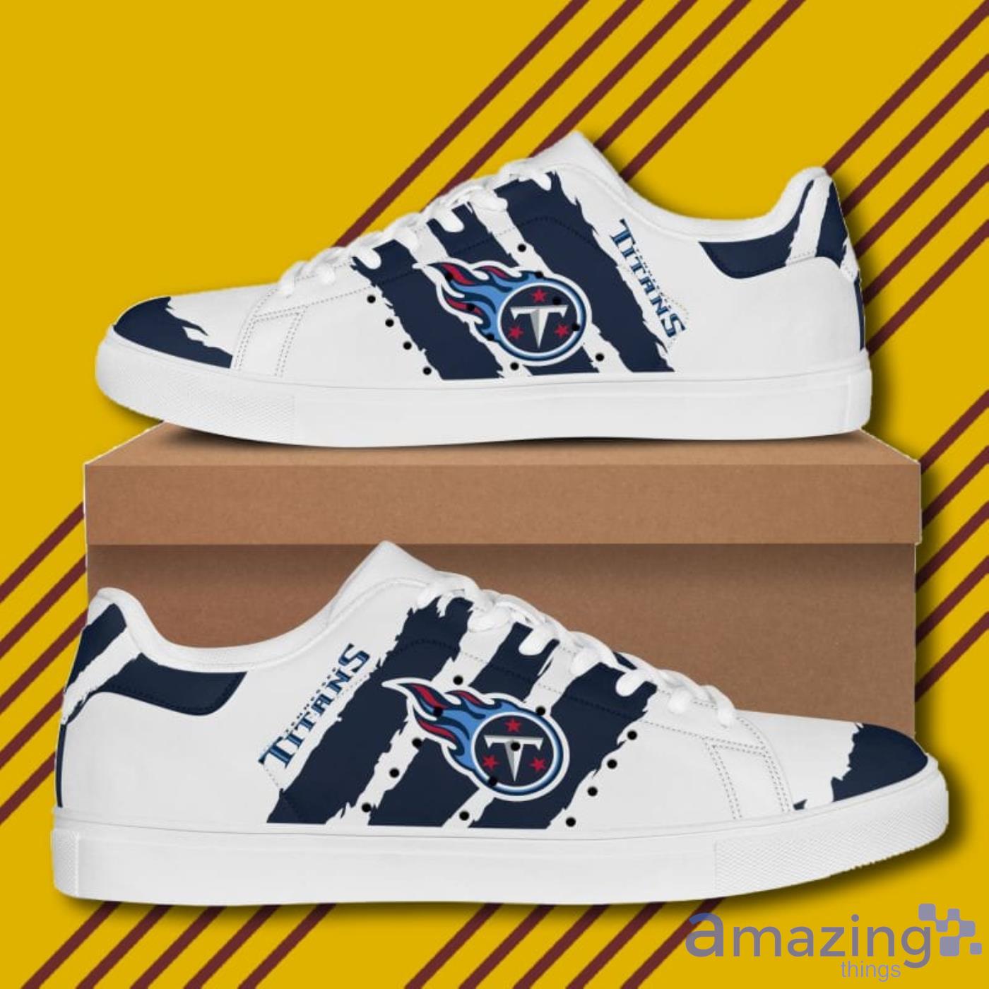 Tennessee Titans NFL Black And White Skate Shoes image Tennessee Titans NFL Black And White Skate Shoes Product Photo 2