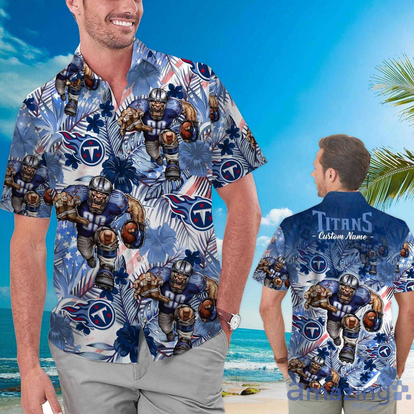 Onres design Tennessee Titans Tropical Flower Aloha Hawaiian Shirt