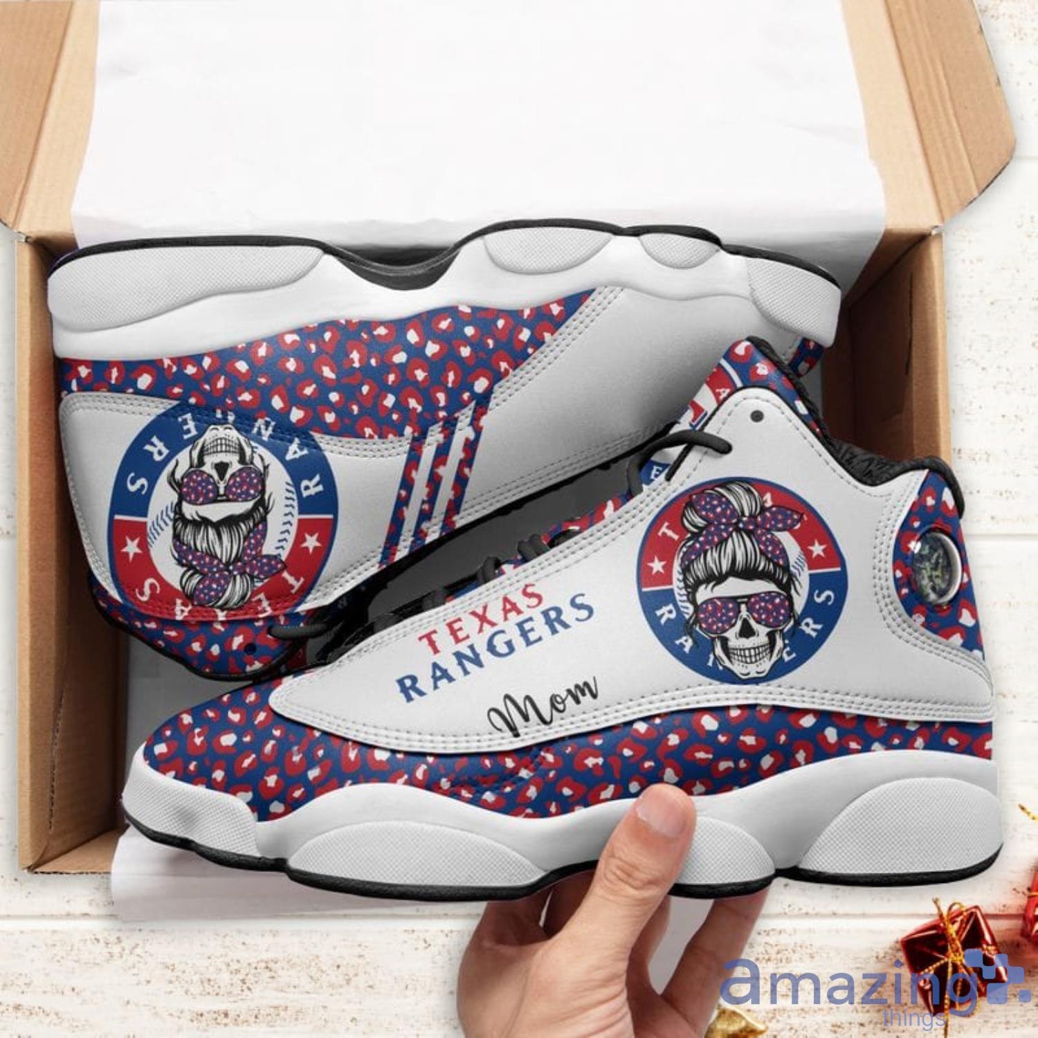 Texas Rangers Leopard Pattern Air Jordan 13 Shoes For Fans image Texas Rangers Leopard Pattern Air Jordan 13 Shoes For Fans Product Photo 2