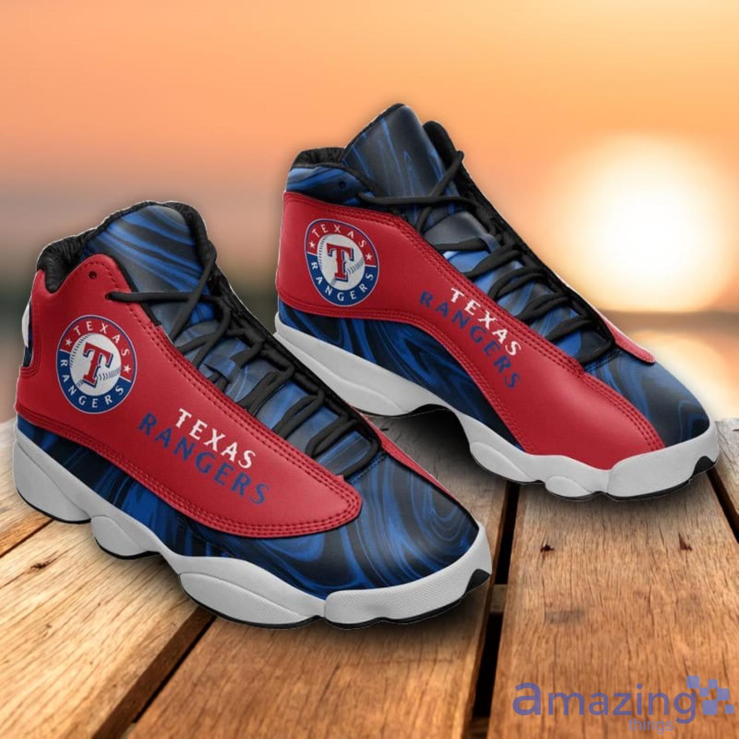Texas Rangers Marble Pattern Air Jordan 13 Shoes For Fans Product Photo 1