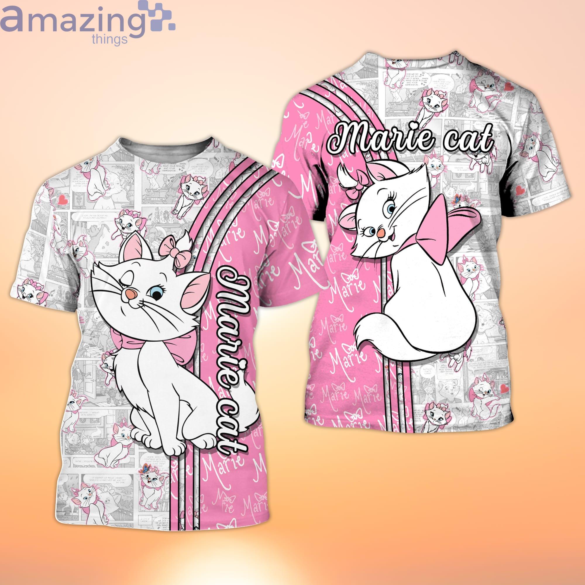 The Aristocats Marie Pink Cross Comic Book Patterns Disney Cartoon 3D T-Shirt Product Photo 1