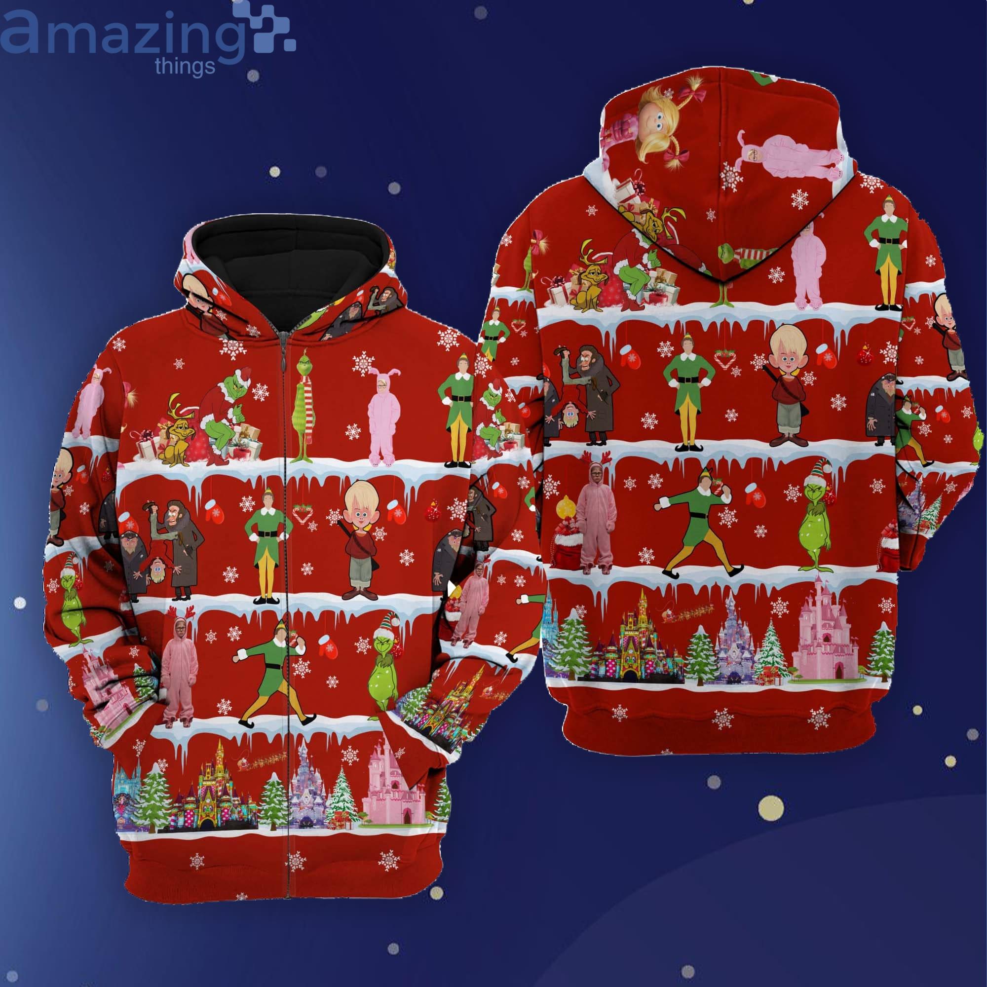 The Grinch Christmas Disney Cartoon 3D Hoodie Zip Hoodie Product Photo 1