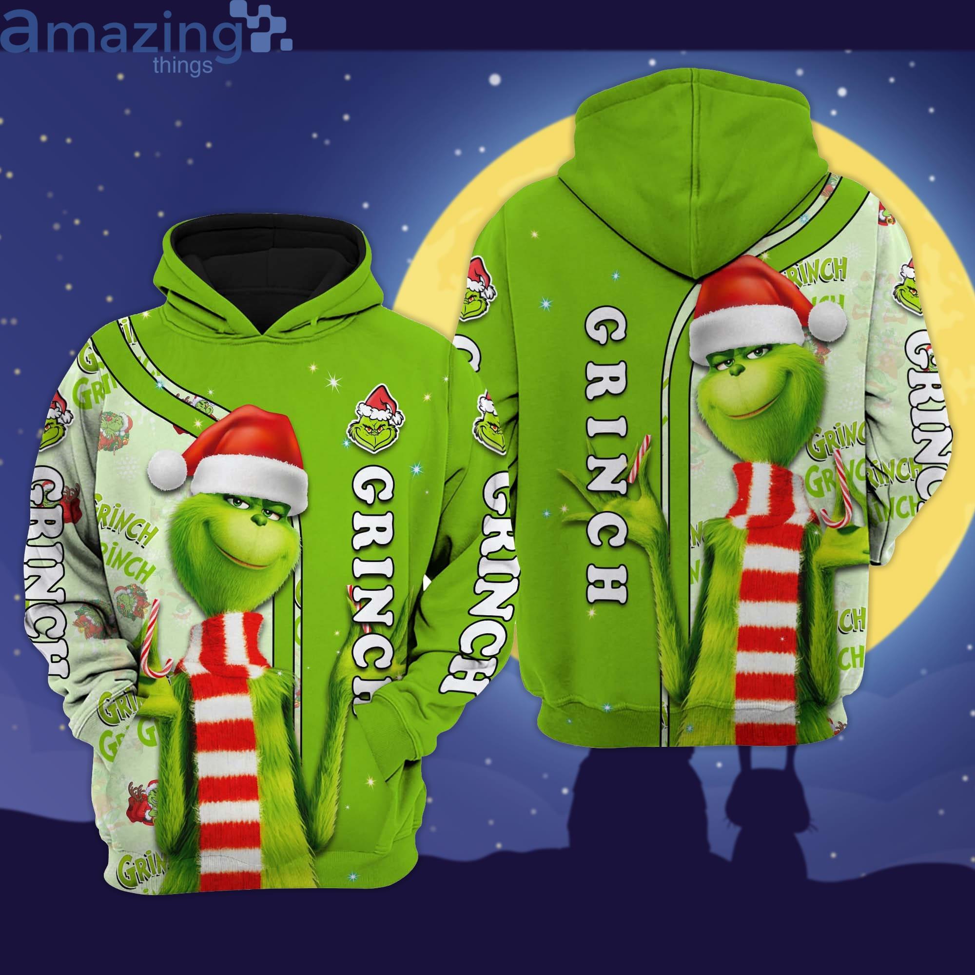 The Grinch Green Christmas Disney Cartoon 3D Hoodie Zip Hoodie