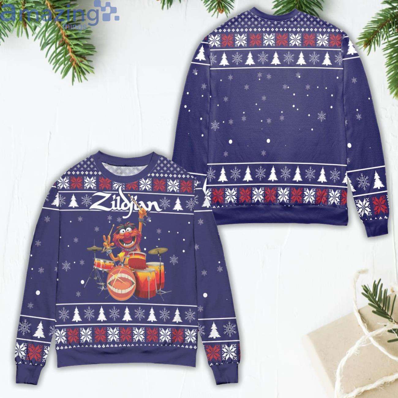 The Muppet Show Zildjian Drums Ugly Christmas Sweater Product Photo 1
