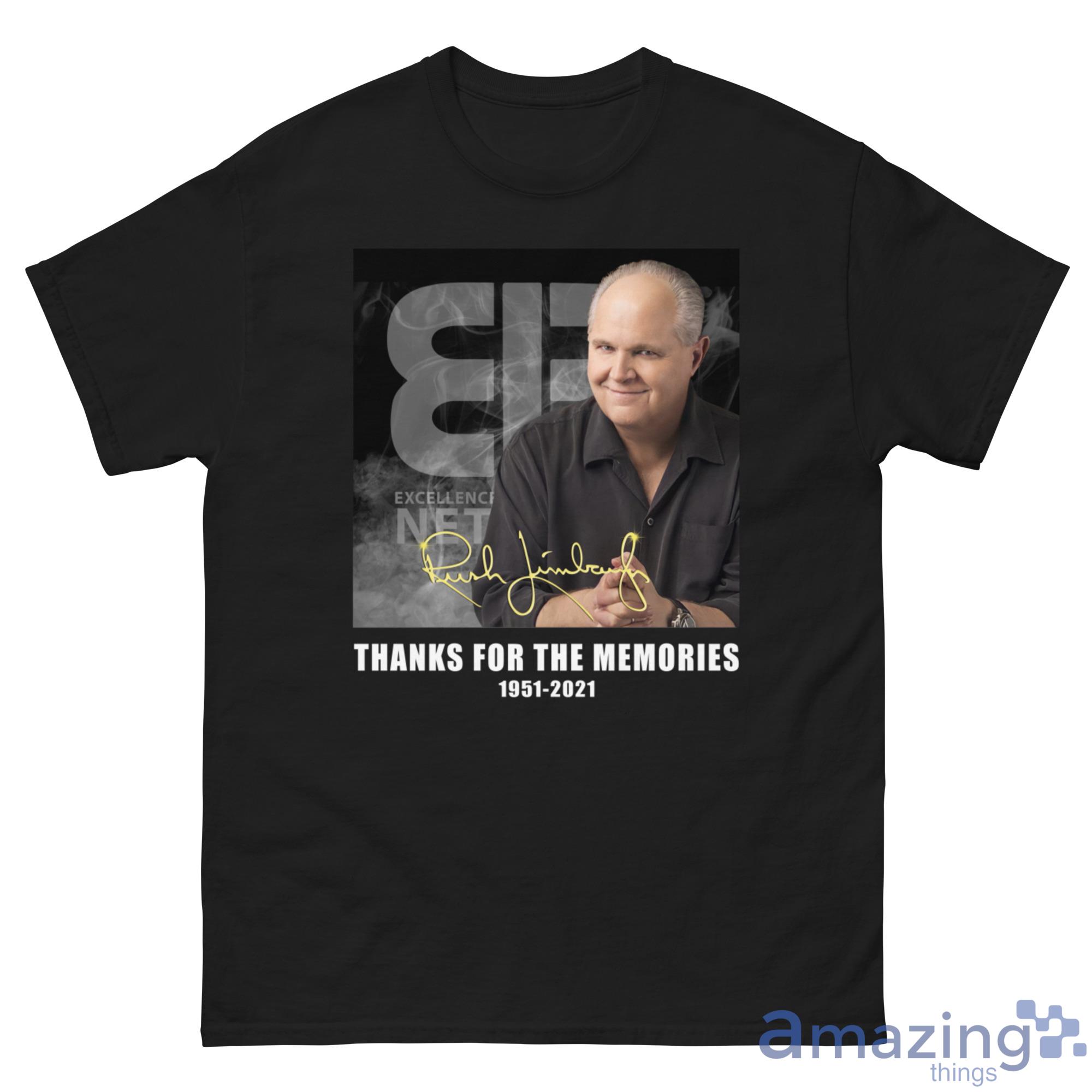 The Rush Limbaugh Show, Thanks For The Memories 1951 2021 Shirt image The Rush Limbaugh Show, Thanks For The Memories 1951 2021 Shirt - G500 Men’s Classic Tee