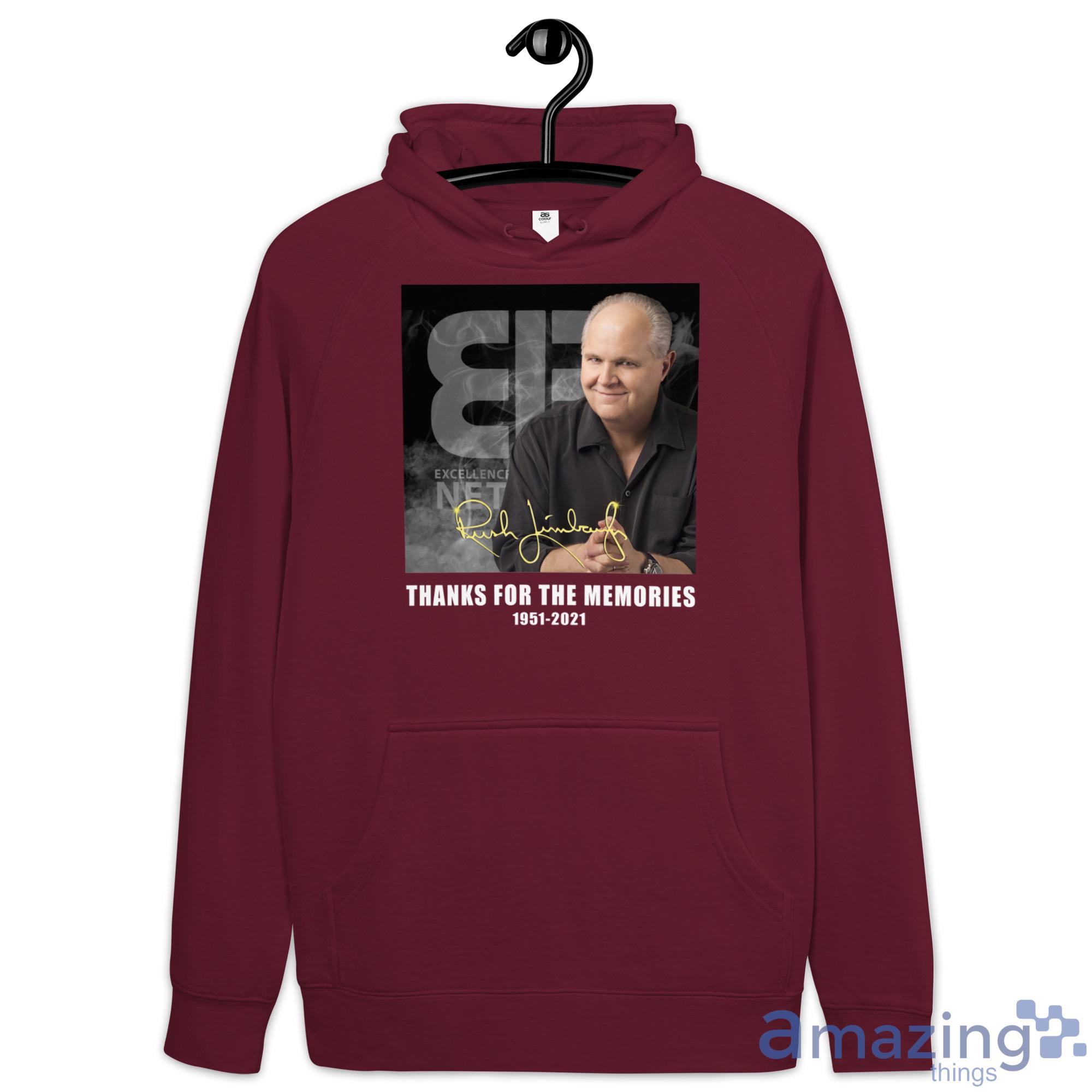 The Rush Limbaugh Show, Thanks For The Memories 1951 2021 Shirt image The Rush Limbaugh Show, Thanks For The Memories 1951 2021 Shirt - Hoodie-1