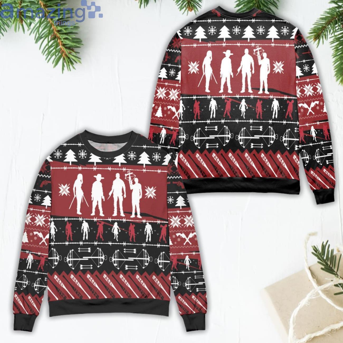 The Walking Dead Knitting Pattern Ugly Christmas Sweater Product Photo 1